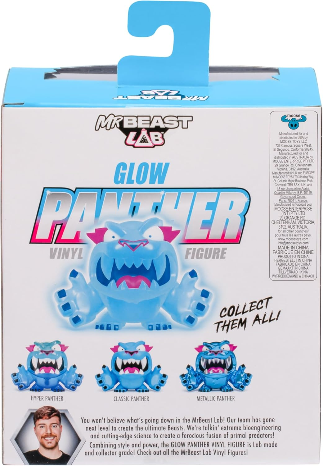 Mrbeast Lab Collectible Vinyl Figures Glow Panther, 3.5"/8.8Cm Tall, Packaged in a Premium Display Box. 3 to Collect, Classic Panther, Hyper Panther, Glow Panther