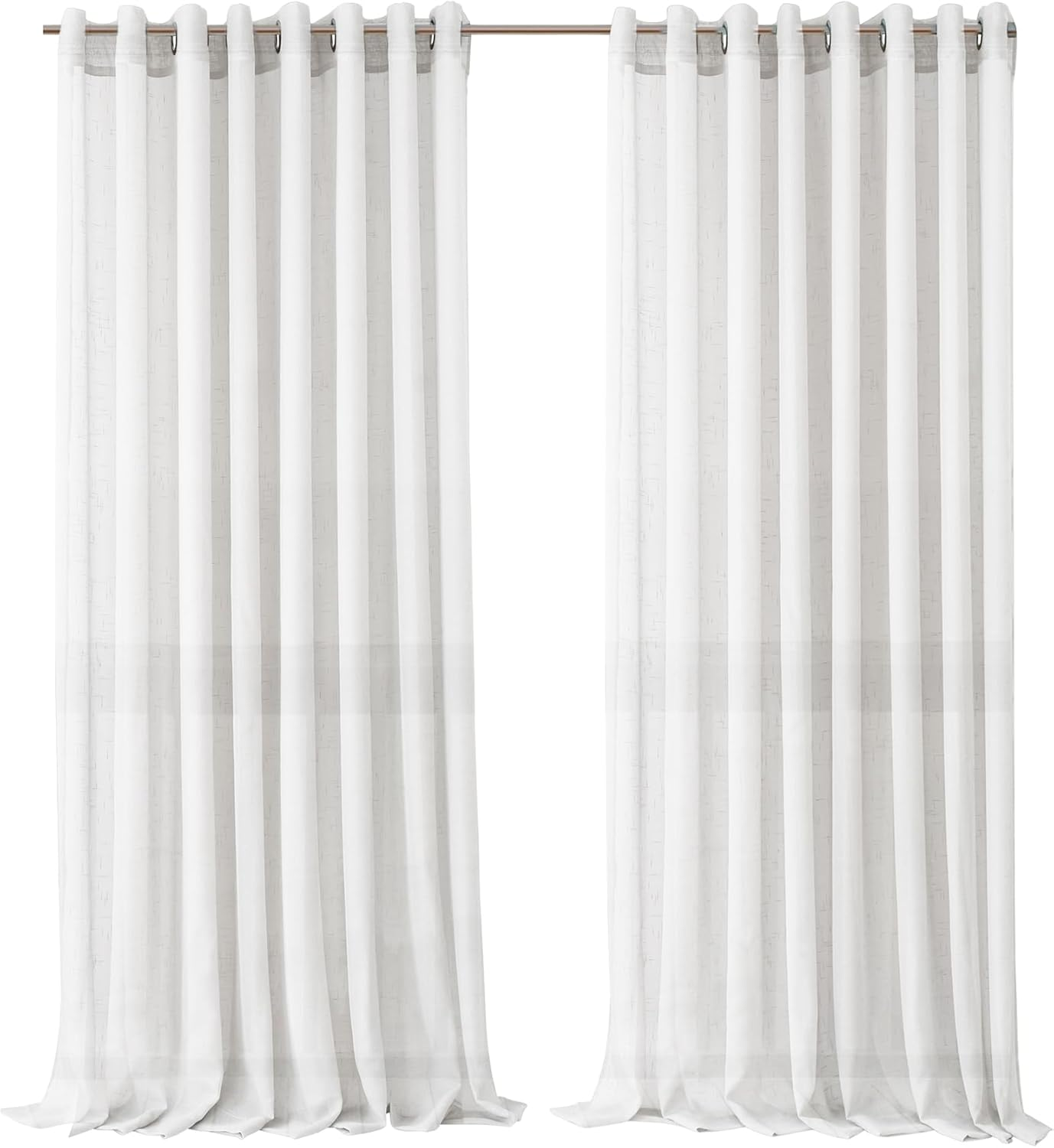 Elrene Sheer Extra Wide Indoor/Outdoor Sheer Grommet Window Curtain Panel, 22417WHT, 100% Polyester, White, 114" X 95" (1 Panel)