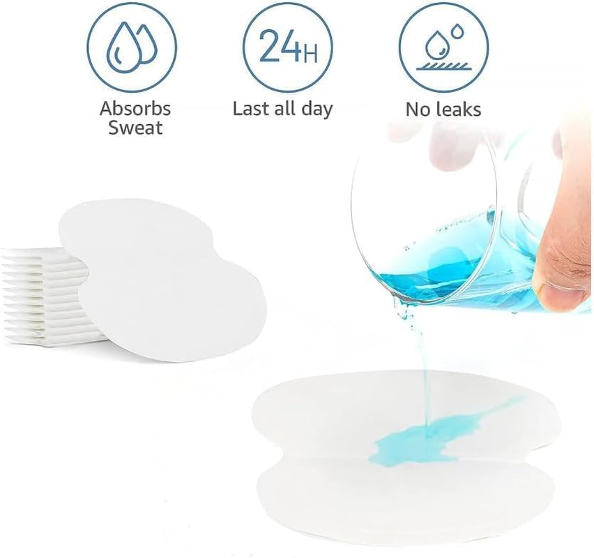 100 PCS Underarm Sweat Pads, Ultra-Thin Invisible Self-Adhesive Pads for Women & Men, Quick Absorb Sweat & Odor Control, Sticky No Residue, for Dating, Office, Sports, Travel & Daily Wear