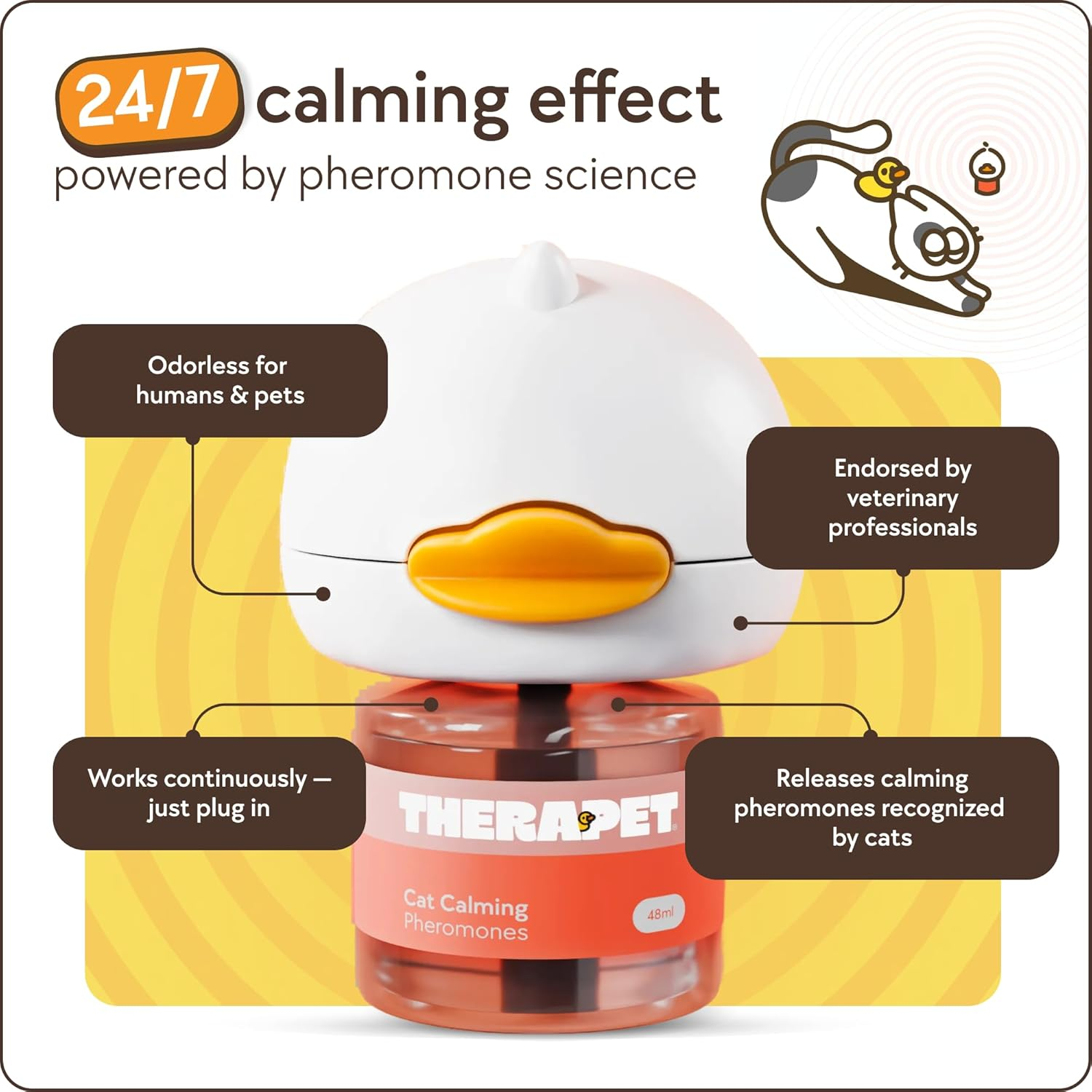 Cat Calming Diffuser 60 Day Starter-Kit, Advanced Cat Pheromones Calming Diffuser, Anti-Anxiety and Cat Pheromone Diffuser for Kittens and Cats image number 6