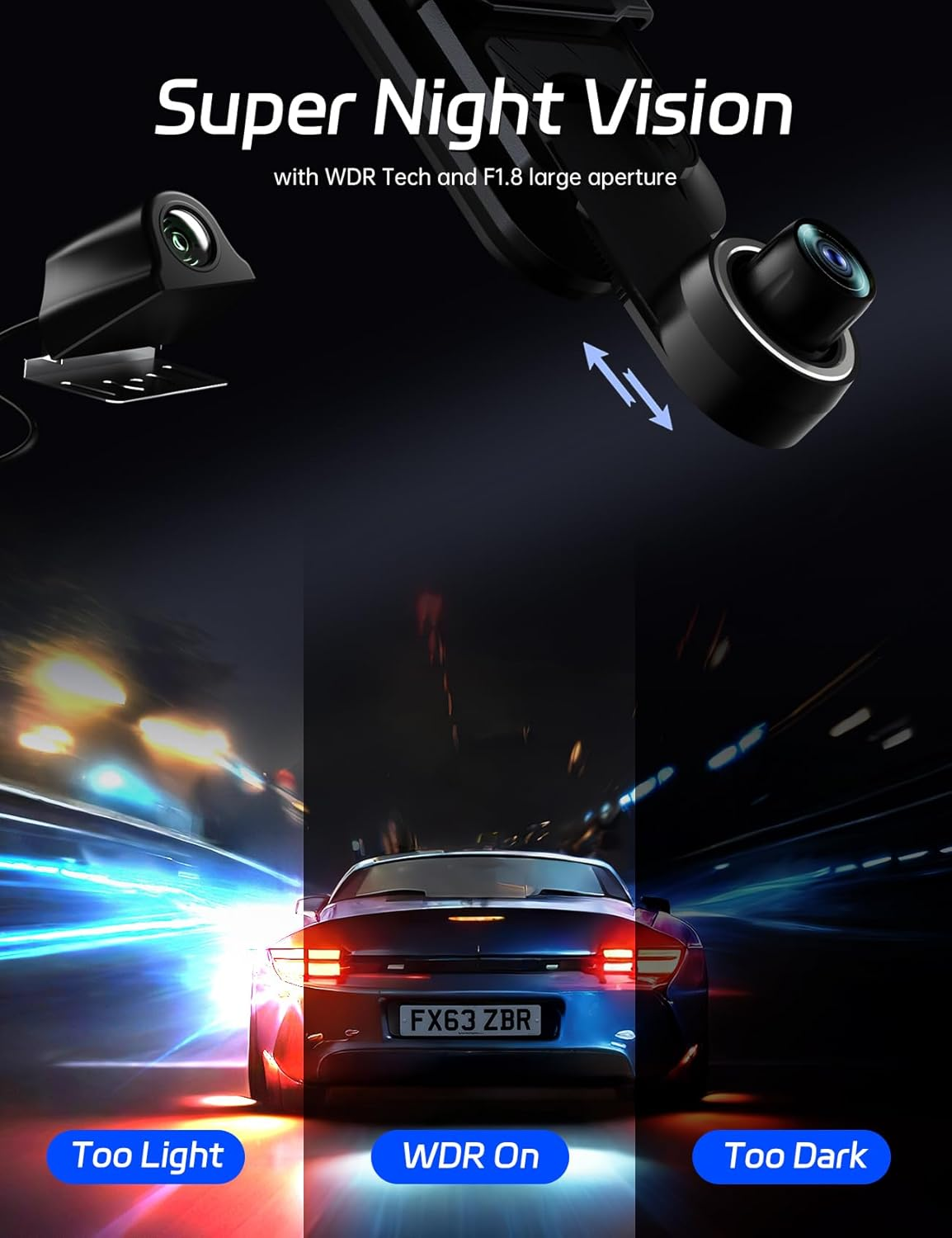 Pelsee P10 plus 4K Rear View Mirror Camera with ADAS and BSD, 5.8Ghz Wifi Mirror Dash Cam Front and Rear, Backup Camera for Car, GPS, 64GB Card Included, WDR Night Vision, Voice Control, 10&rdquo; Display image number 5