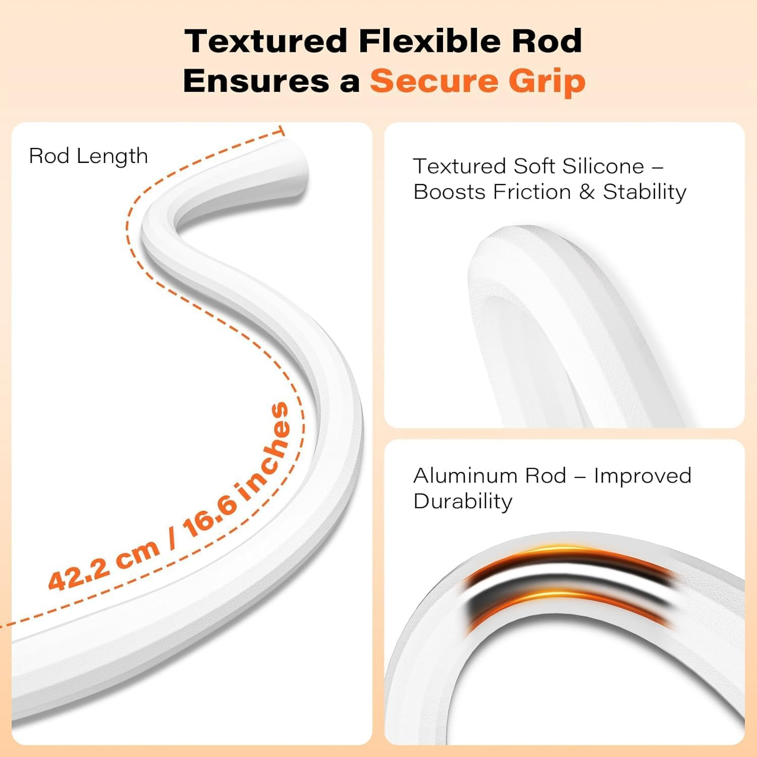 Baby Monitor Mount, Camera Shelf, Flexible Camera Holder, Universal Compatible Size, Adjustable Crib & Furniture Attachment for Baby Monitors(White) image number 4