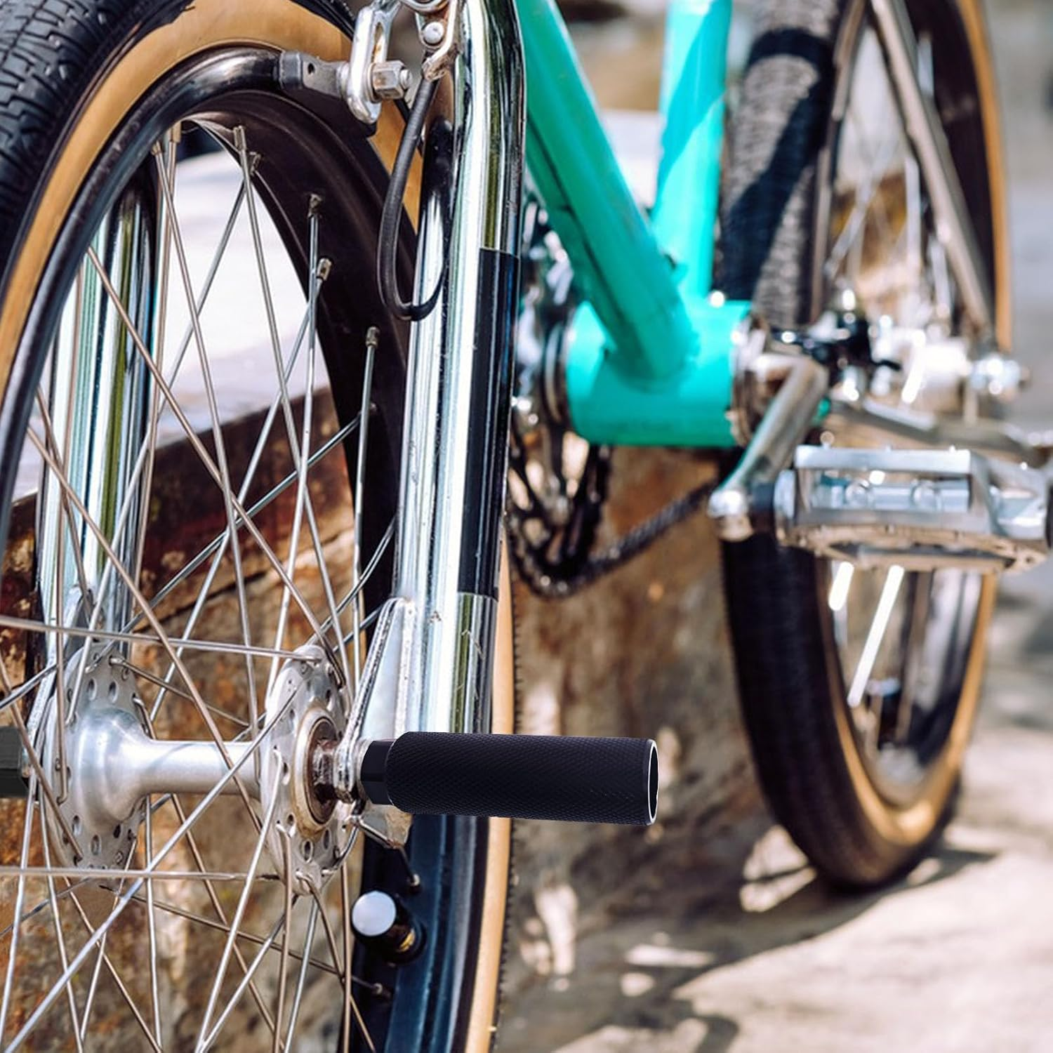 Blingkingdom 2PCS Aluminium Alloy Bike Foot Pegs, Black, Universal Fit, Front/Rear, Mountain Bike image number 3