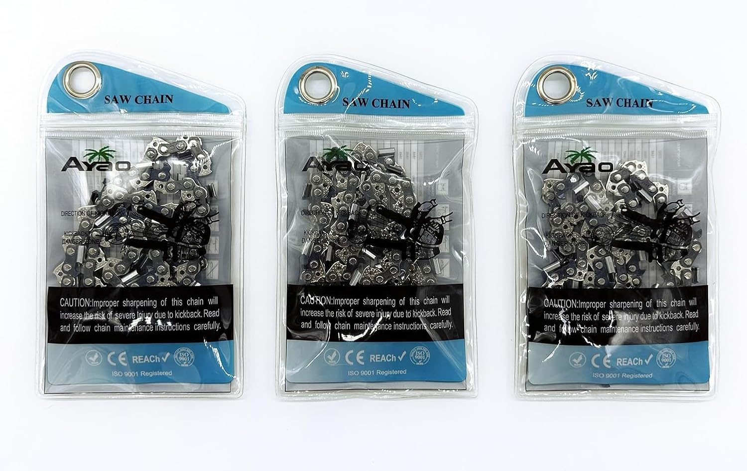 AYAO (3-Pack) 10 Inch Chainsaw Chains 3/8LP 050 40 Drive Links image number 3