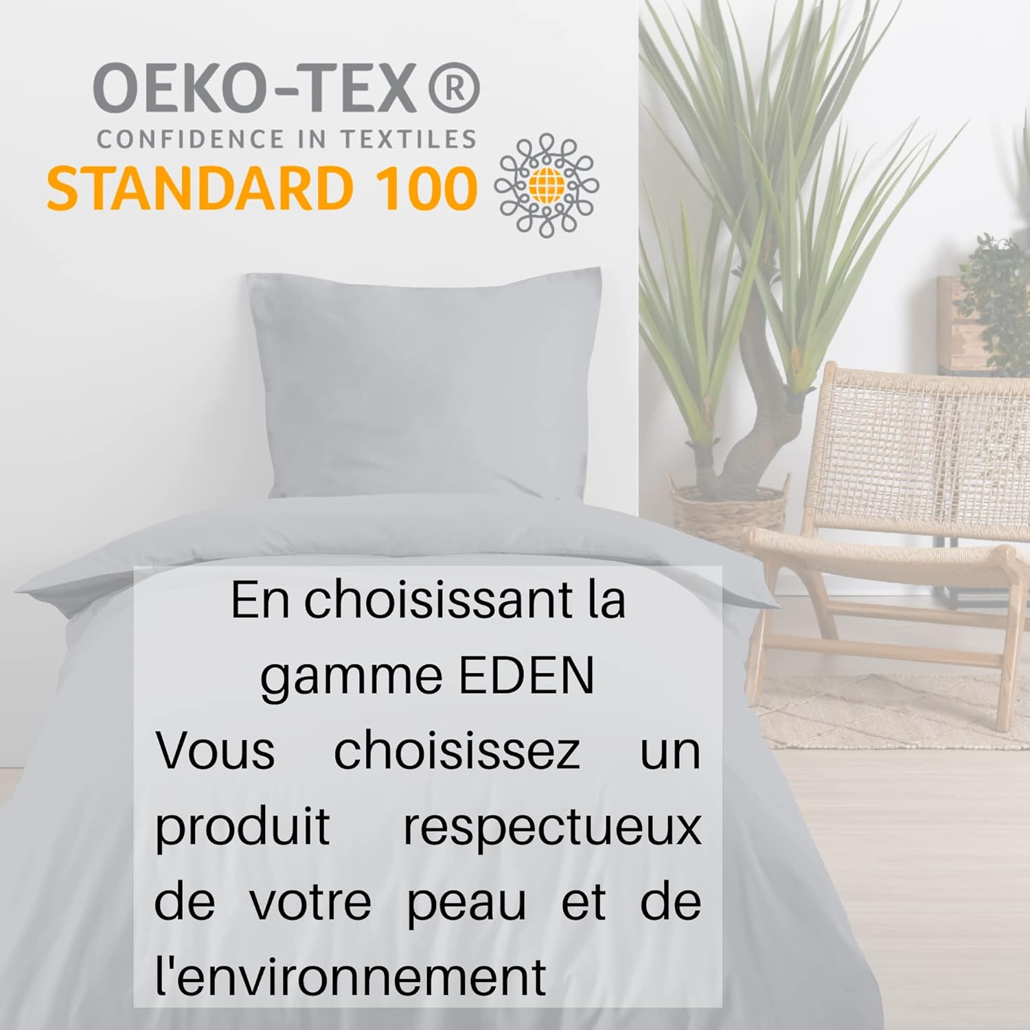 Lovely Casa - Flat Sheet - Size 180 X 290 Cm - 100% Cotton Certified According to Oeko-Tex - Mouse Colour - Model Eden - Bed Linen for Home - Soft and Comfortable for Cosy Cot Bumpers image number 5