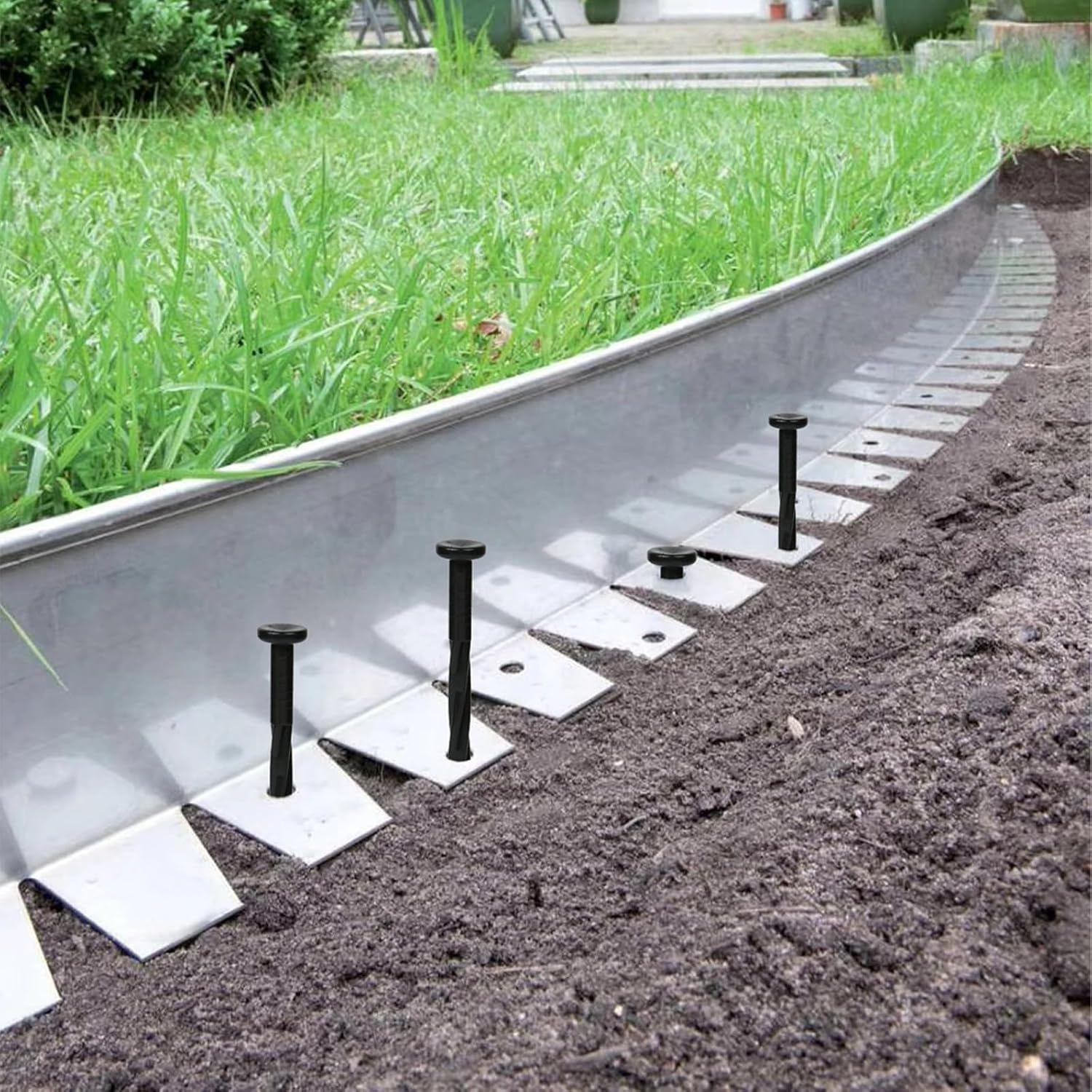 50-Pack 8-Inch Plastic Spiral Nylon Landscape Anchoring Spikes for Paver Edging, Weed Barrier, Artificial Turf & More image number 3