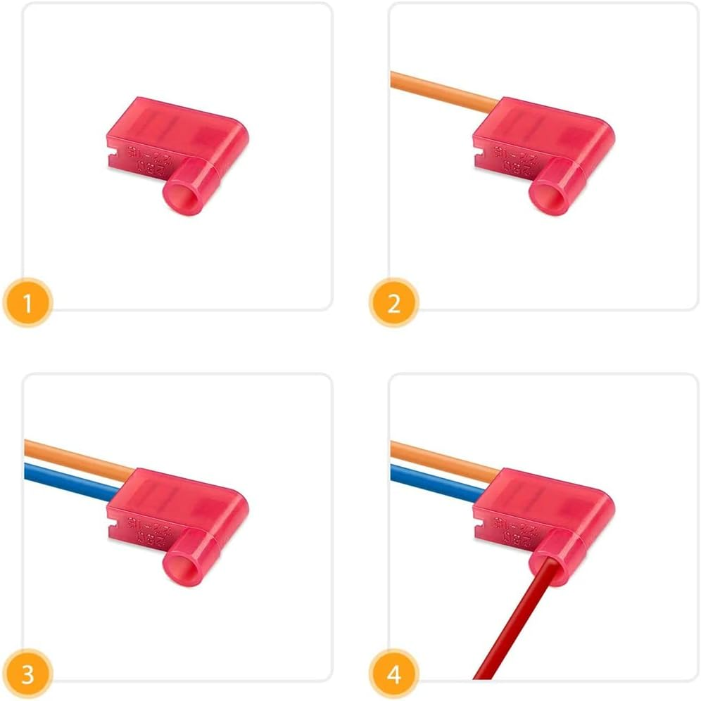 60Pcs Fully Right Angle Insulated Female Flag Spade Terminals Connector 0.5-6Mm image number 3