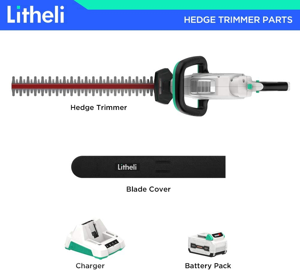Litheli 40V Cordless 21 Inches Hedge Trimmer, Multicolor image number 5