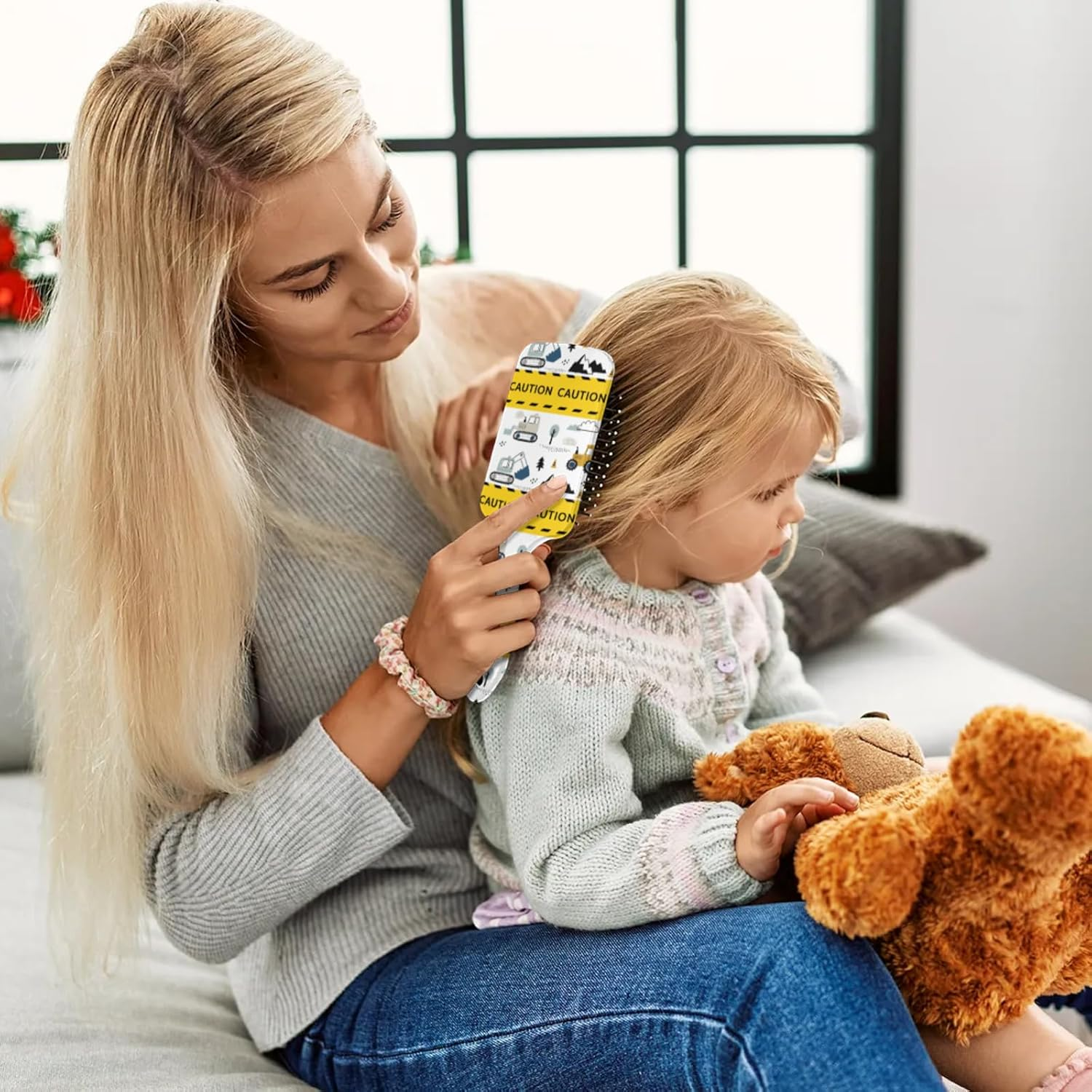 Kids Hair Brush for Boys Girls Toddler - Detangler Hairbrush for Wet Dry Thin Long Curly Hair Pain-Free Comb Glide through Tangles with Ease and Massage Scalp (Transportation Trucks) image number 1