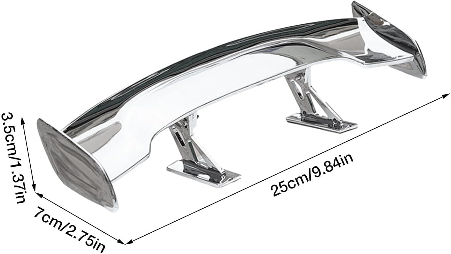 Car Spoiler Wing - Spoilers for Cars | GT Wing Car Spoiler Car Rear Spoiler Wing Carbon Fiber Auto Car Tail Decoration - Silver Plating image number 2