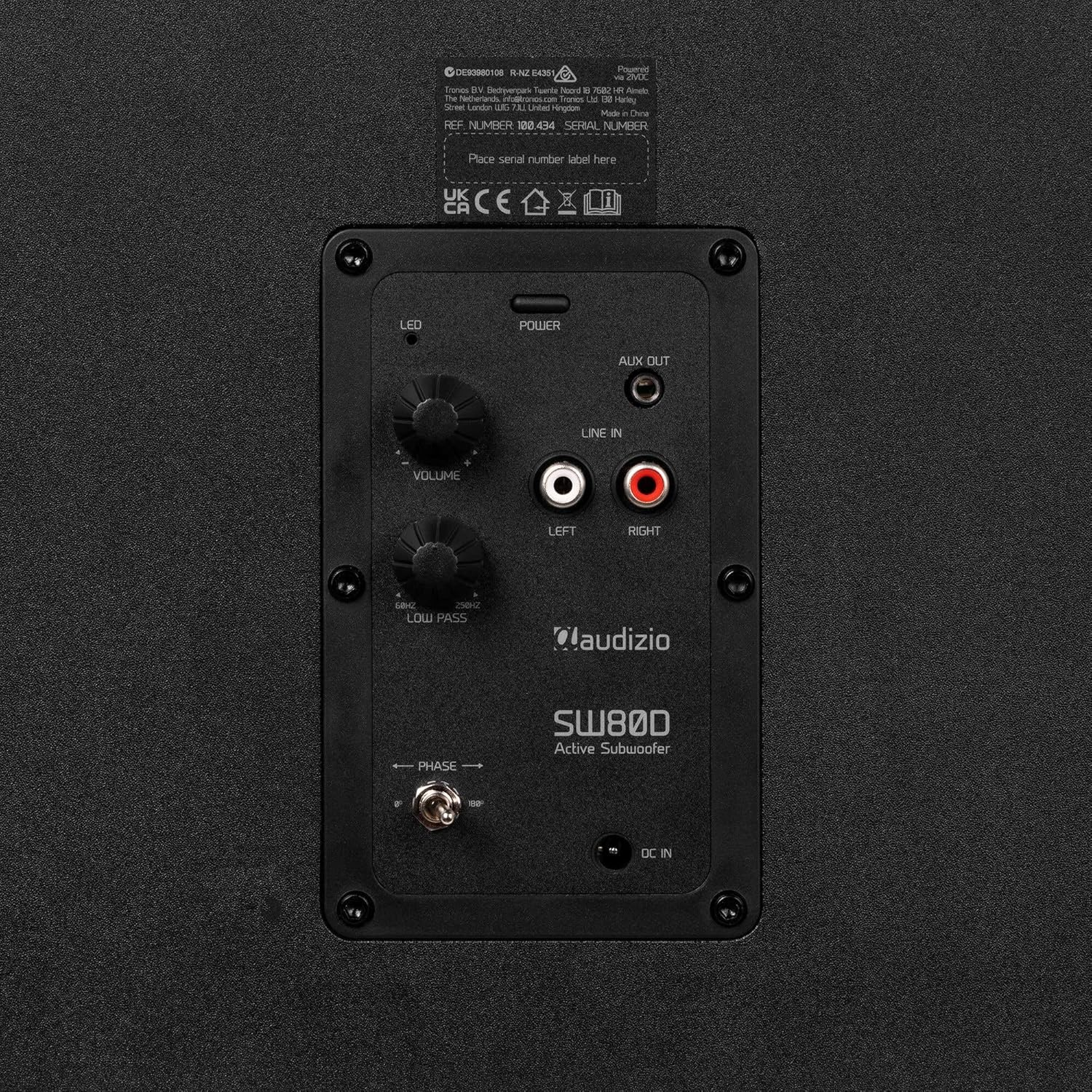 Audizio SW80D Active Hifi Subwoofer, 160W Home Audio Subwoofer with 20Cm Driver, Powerful Bass for Home Cinema, Gaming, TV & Hifi, RCA & AUX, Black, Removable Grille, Low Pass, 80W RMS image number 2