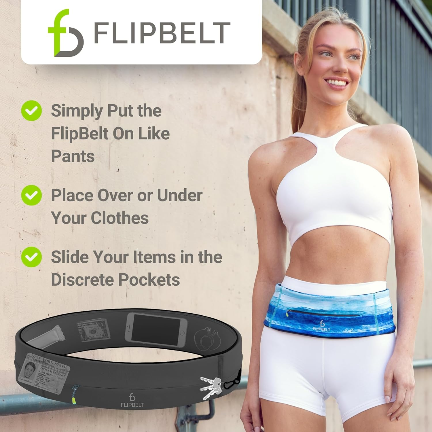 Flipbelt Zipper Running Belt for Phones, Running Fanny Pack, USA Company image number 6