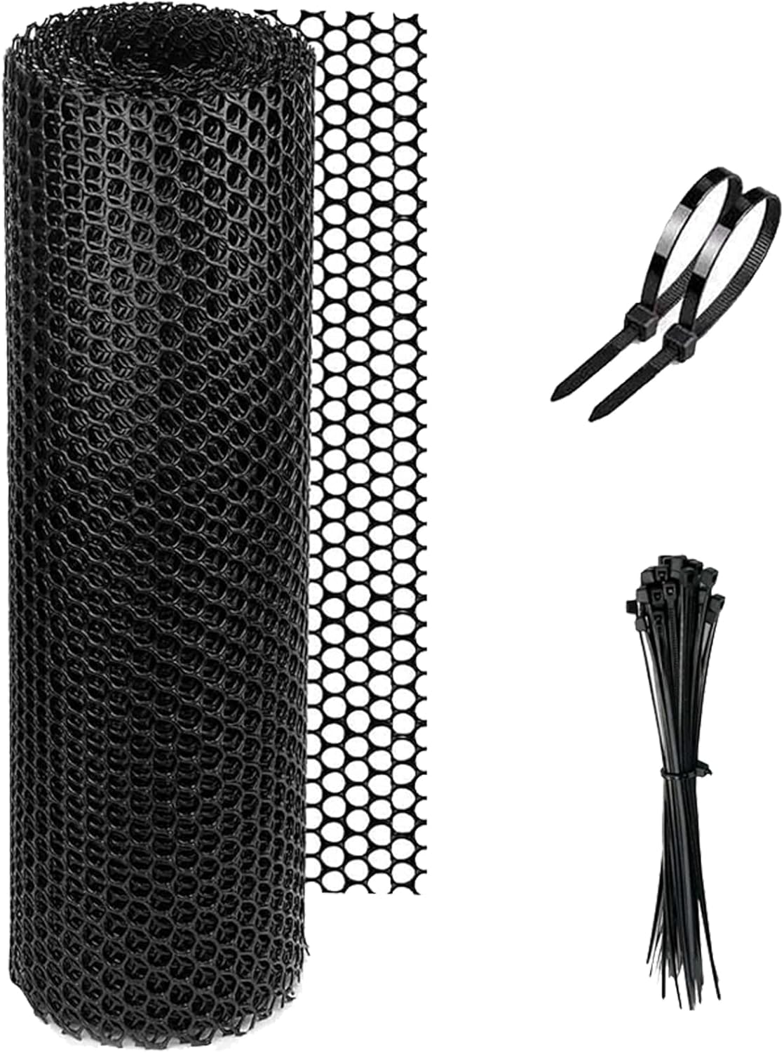 YQQZQ 40 X 300CM Plastic Wire Mesh Fence Roll - Ideal for Poultry, Dogs, Rabbit, Snake Barrier & Gardening - Durable Plastic Chicken Wire Mesh (Black) image number 3