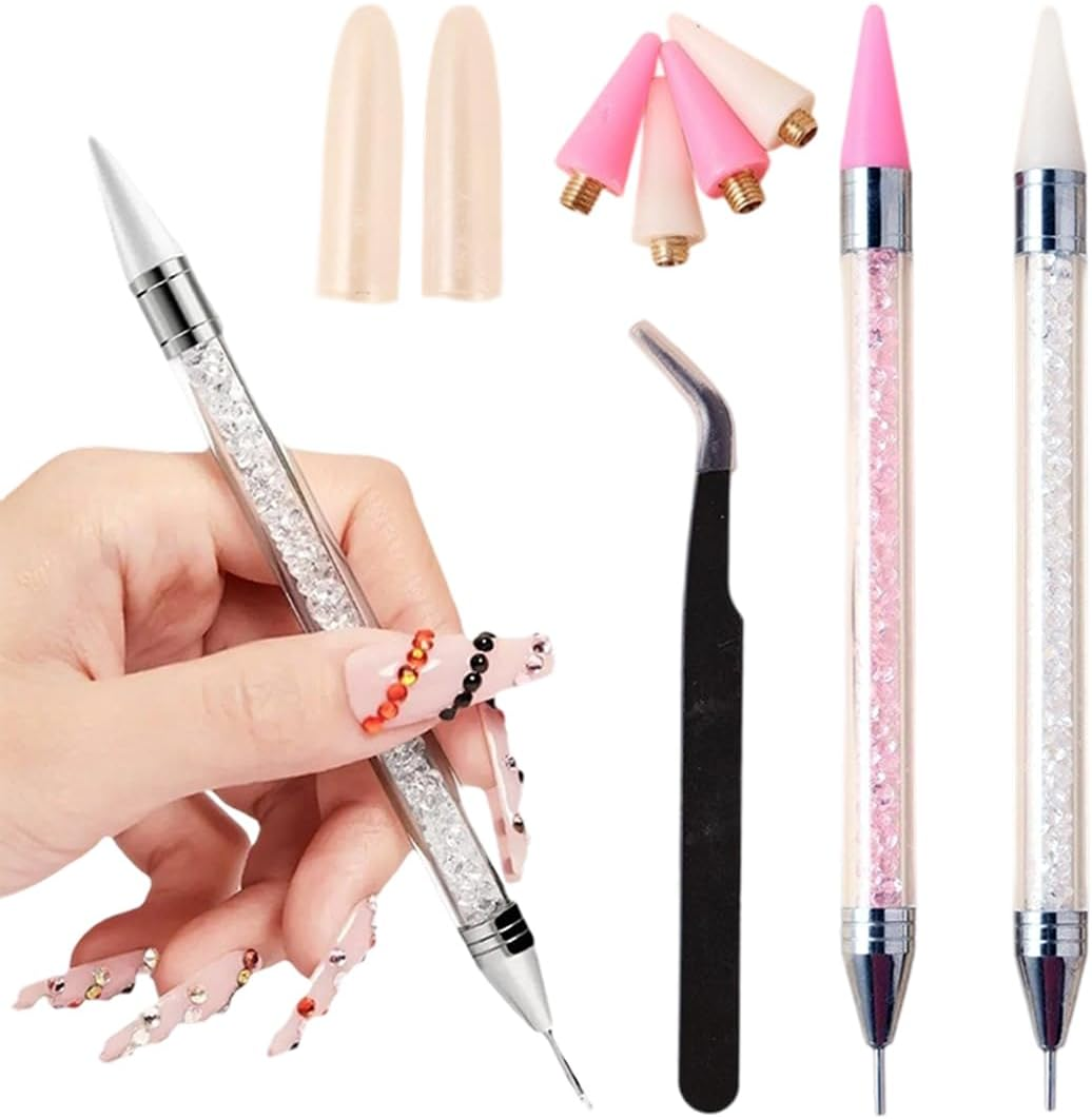 XUKZIMA 7-Piece Set Dual Ended Rhinestone Picker Dotting Pen Dotting Pen Nail Art Tools for DIY Nail Design and Decoration image number 3