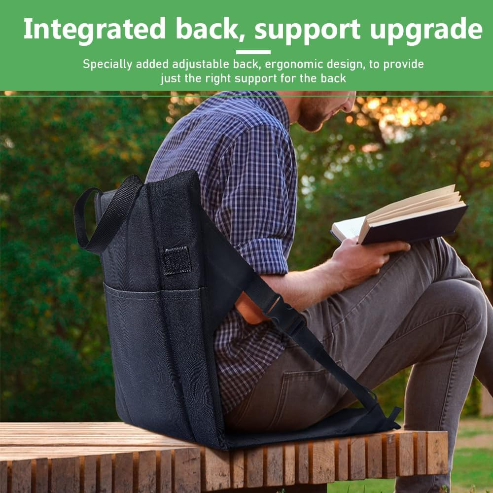 Foldable Travel Cushion, Outdoor Travel Pad, Ultra-Lightweight Portable Seat Mat, Comfortable for Camping & Stadium Events (Black 40X40X40Cm) image number 3