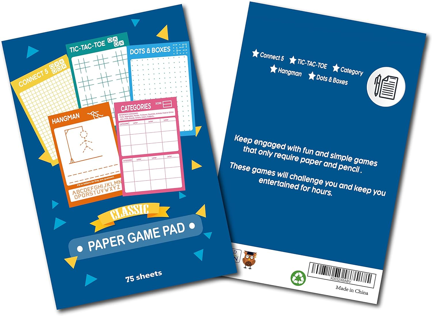 5 Portable Travel Game Activities Pad on the Go Plane Trip Pen Pencil and Paper Game for Kids 6 X 9-Inches (75 Sheets) image number 3