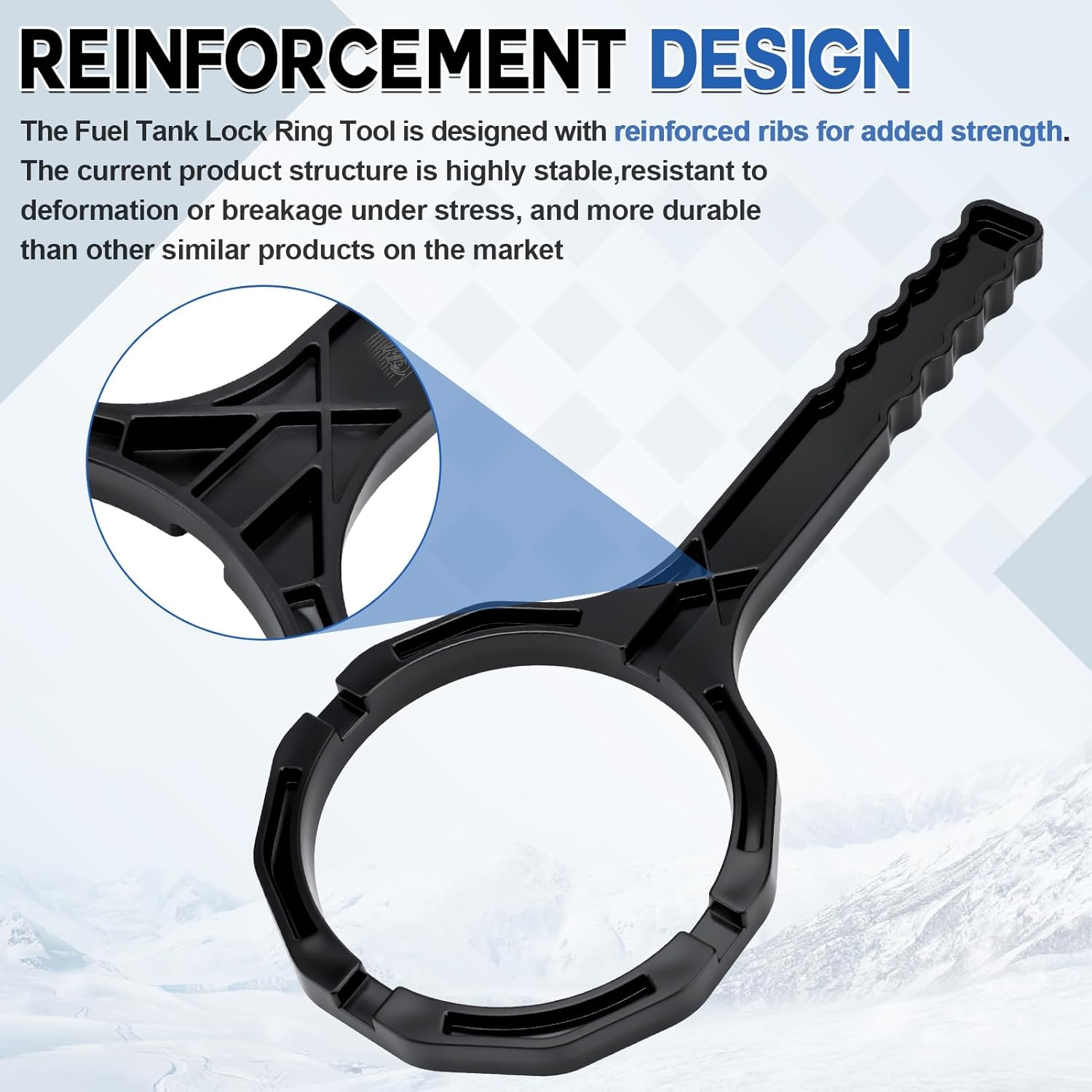 Fuel Tank Retainer Lock Ring Tool Wrench Removal Tool for Harley-Davidson Touring Electra Glide,Street Glide, Road Glide, Tri Glide FLHT FLHX FLTR 2008 -Up image number 5