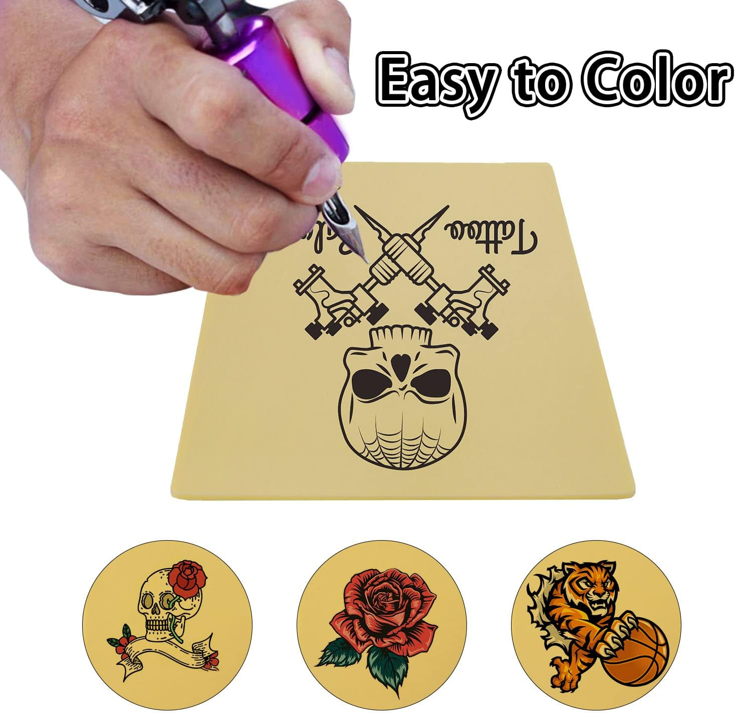 3Mm Tattoo Practice Skin, 3 Pcs 12X8" 3Mm Thick Silicone Fake Skin Blank Double Sides Soft Skin, Tattooing Microblading Eyebrow Lip Practice Sheet for Beginners and Artists (3Pcs I 3Mm) image number 2