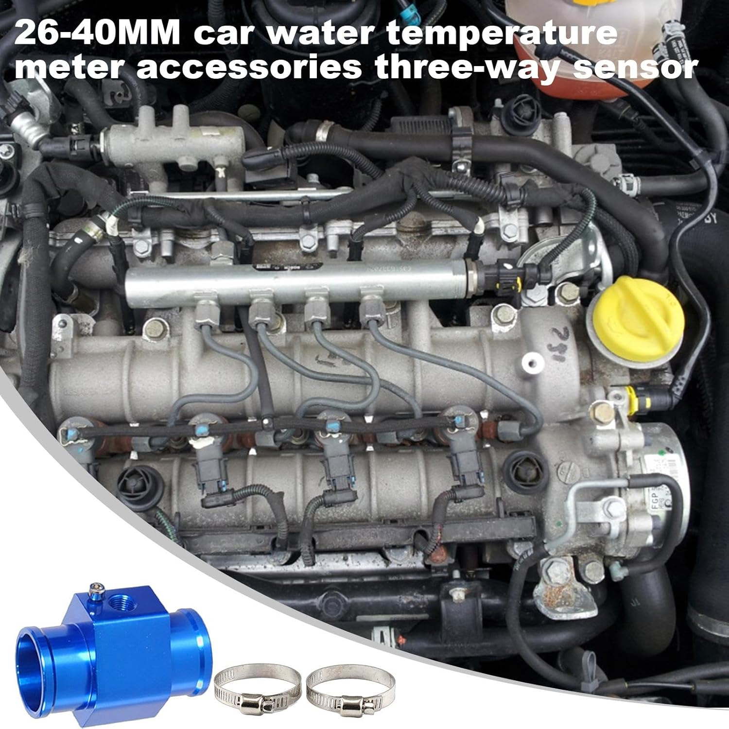 Joint Pipe Gauge - Water Temp Joint Water Sender Adapter Thermostat Sensor,Water Coolant Temperature Gauge Joint Pipe Adaptor for Vehicle image number 2