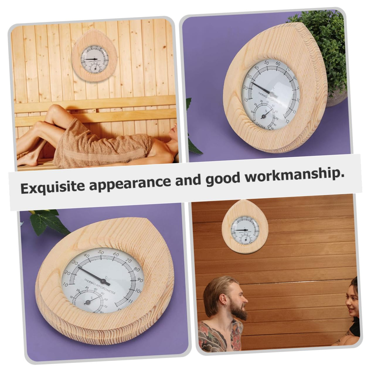 Abaodam Portable Sauna Hygrometer and Thermometer Dual-Use Indoor Outdoor Temperature Humidity Gauge for Sauna Rooms Nursery Garden High Precision Monitoring