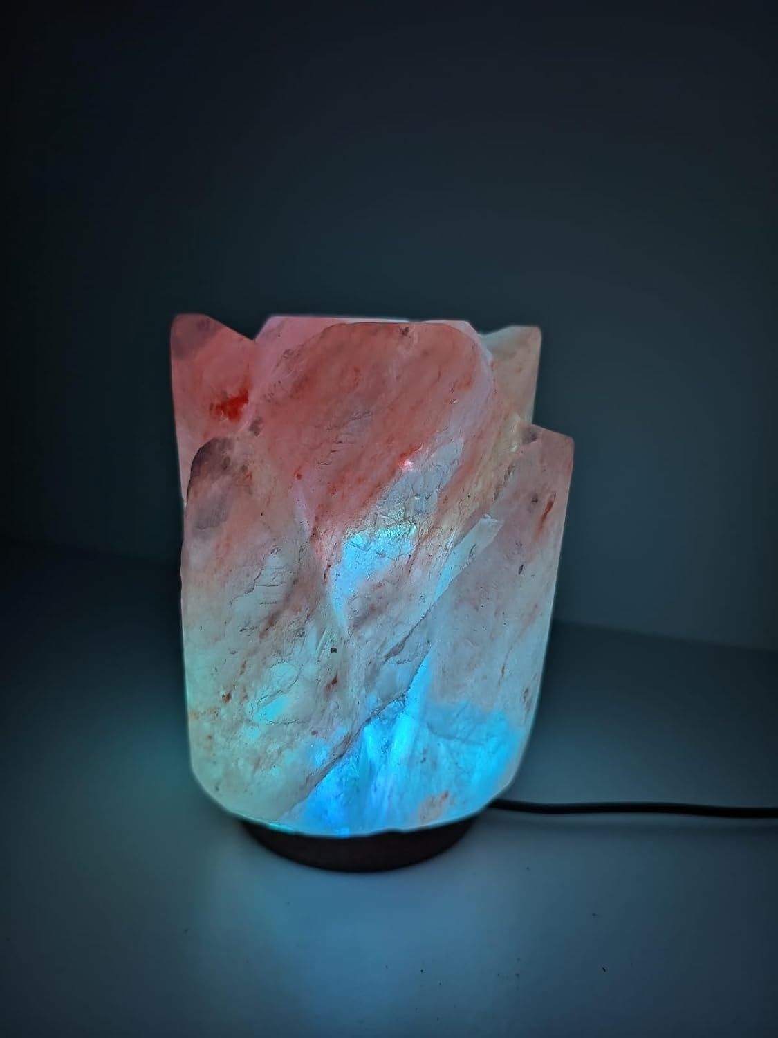 2-3 KG Premium Multi-Colour Lotus Salt Lamp 100% Authentic, Handcrafted from the Foothills of the Himalayas Beautifully Hand Craft Lilly Flower Comes with Complete Electric Fitting