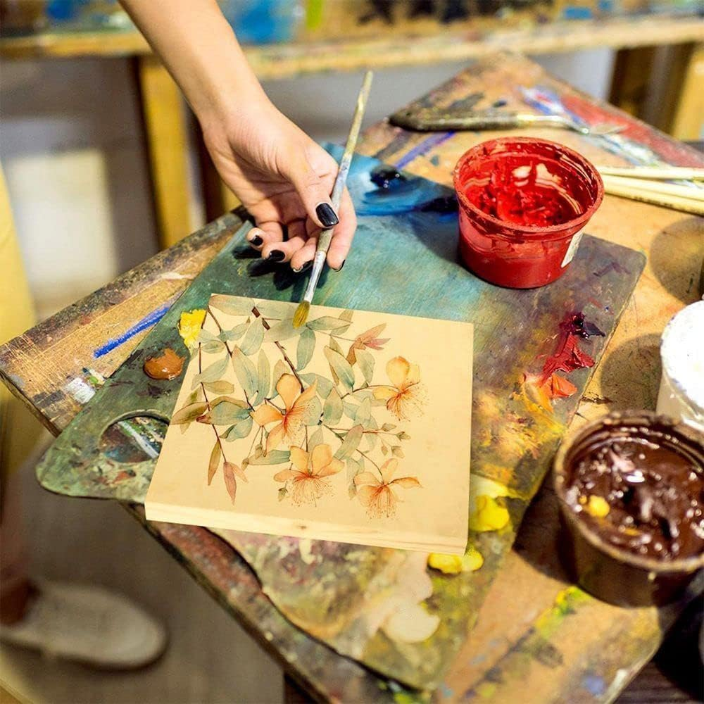 Elements of Art Wood Canvas Panel, 1 Piece of 12X12 Inch Birch Wood Paint Panel Board, Studio 3/4'' Deep, Cradled Wooden Painting Panel for Pouring Art, Crafts Paint, Mixed-Media Oils, Acrylics, Encaustic