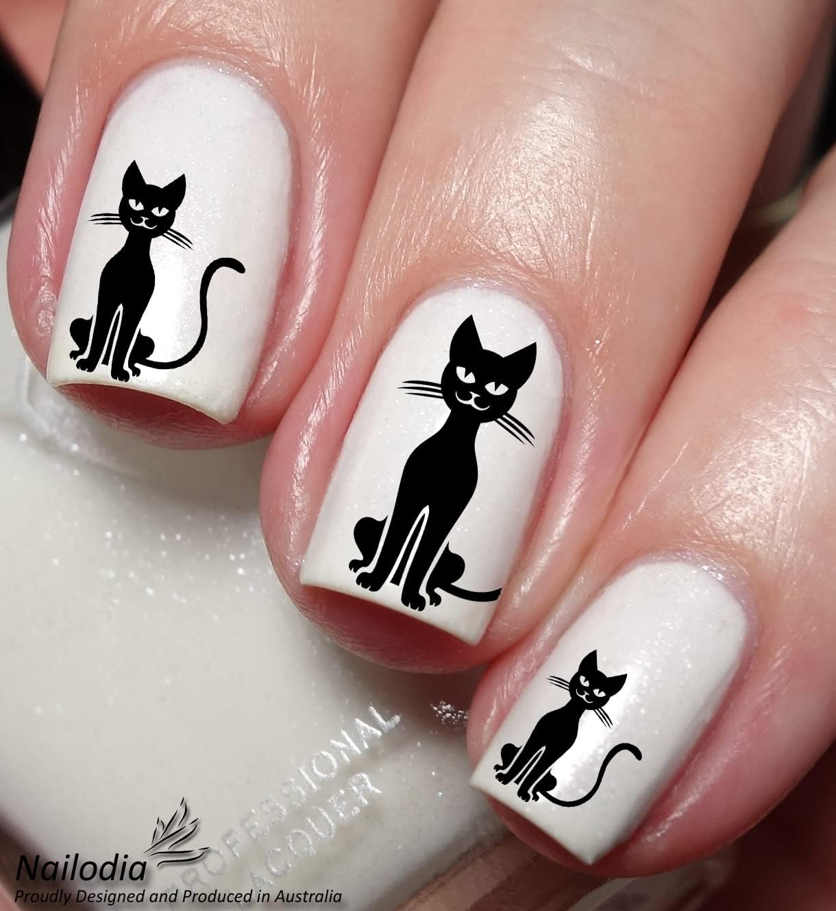 Black Cats Lovers Nail Art Decal Sticker image number 2