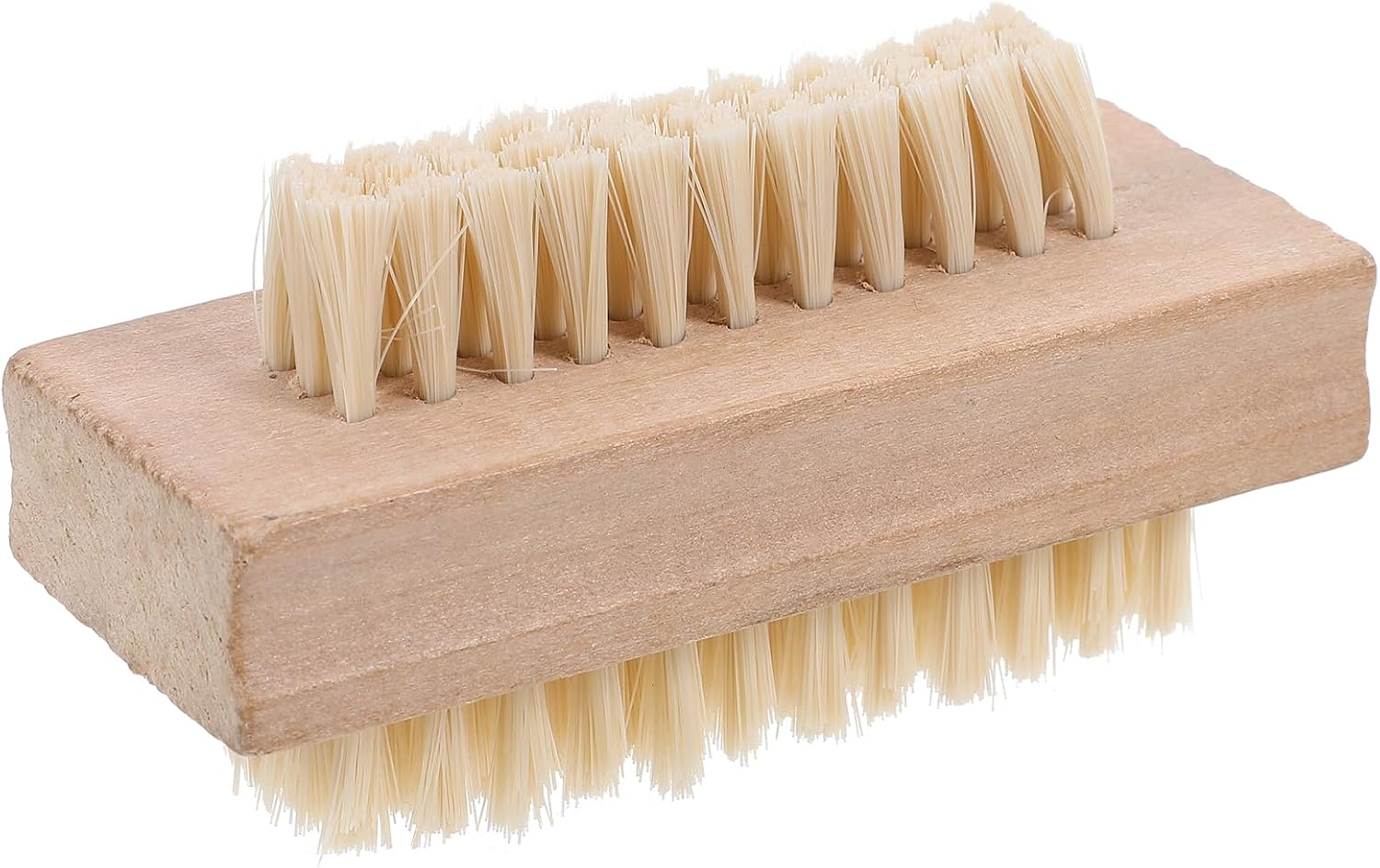 Healvian Wooden Handle Double Sided Nail Brush with Natural Bristle for Nail Cleaning Durable Nail Brush for Fingernails and Toenails