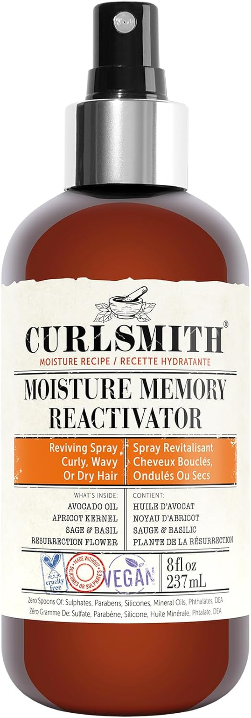 Curlsmith - Moisture Memory Reactivator - Vegan Refresher Leave in Conditioner for Wavy, Curly and Coily Hair (237Ml) image number 4