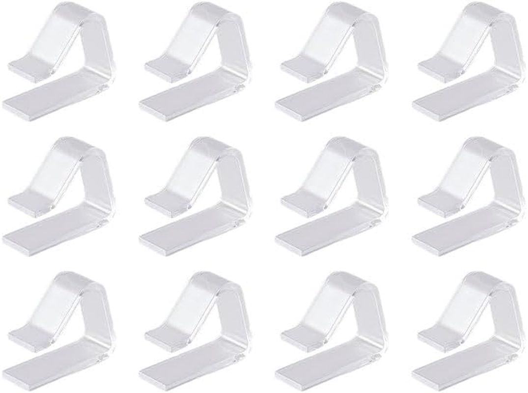 12 Pcs Table Cloth Clips, Plastic Clear, Hidden down Fixingtablecloths, Universal Fit for 20-35Mm Table Thickness, Camping, Picnic, outside Table, Wedding image number 1