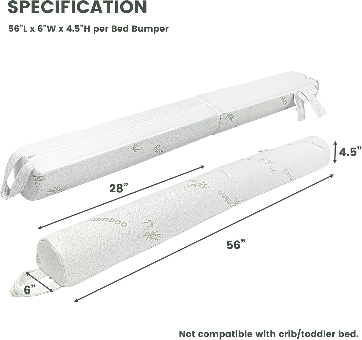 Fond + Found Foldable Bed Bumpers for Toddlers 2 Packs Foam Safety Bed Rail for Kids Baby Bed Bumper with Non-Slip and Washable Cover image number 4