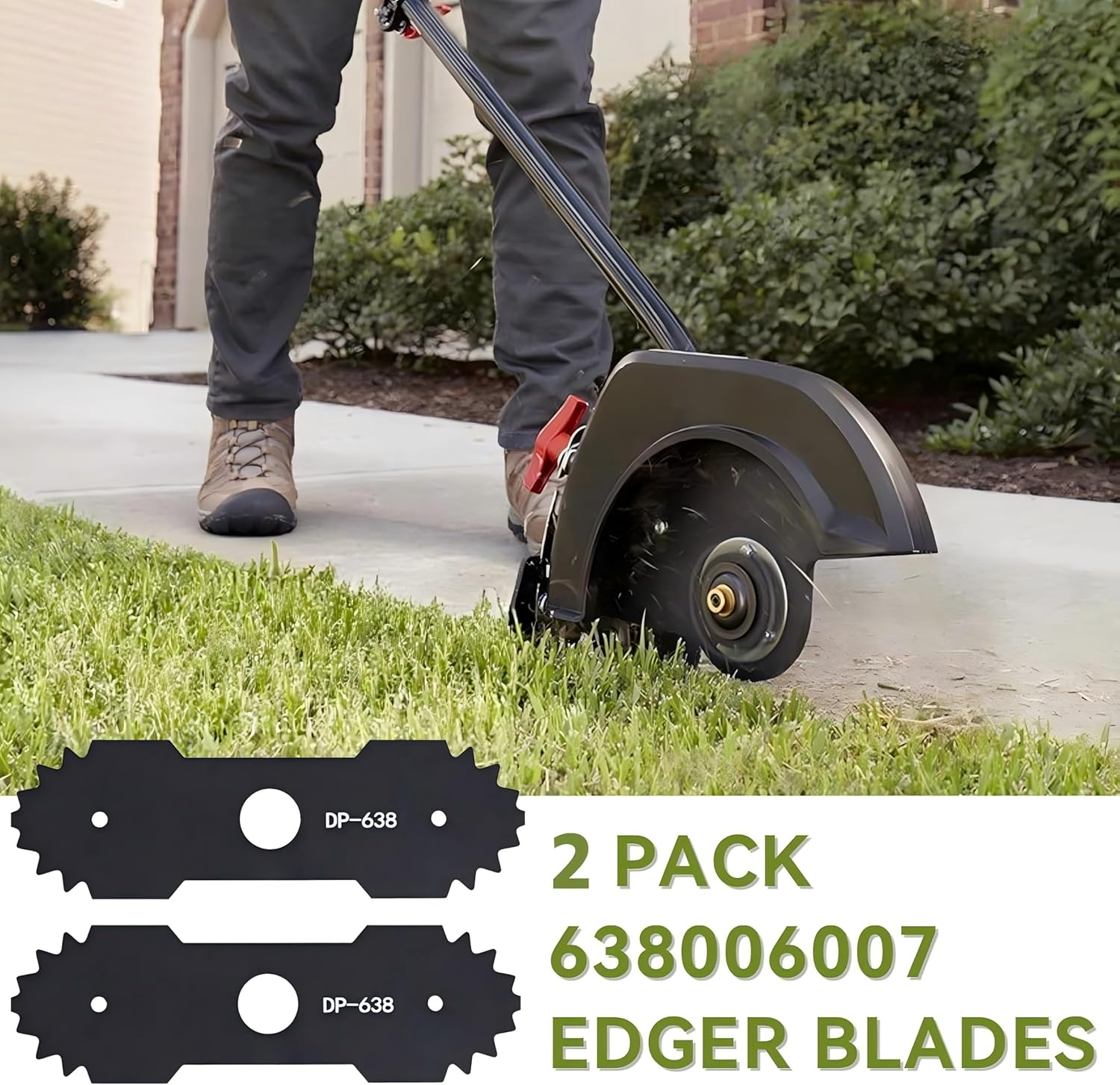 2 Pcs 9 in 638006008 Edger Blade with Teeth Compatible with Ryobi Edger,Heavy Duty Durable Steel Edger Blade Replacement 638006007 RY13050(A) RY15518 RY40030 P2300 RY40706 S20300 Edger Center Hole 1" image number 2