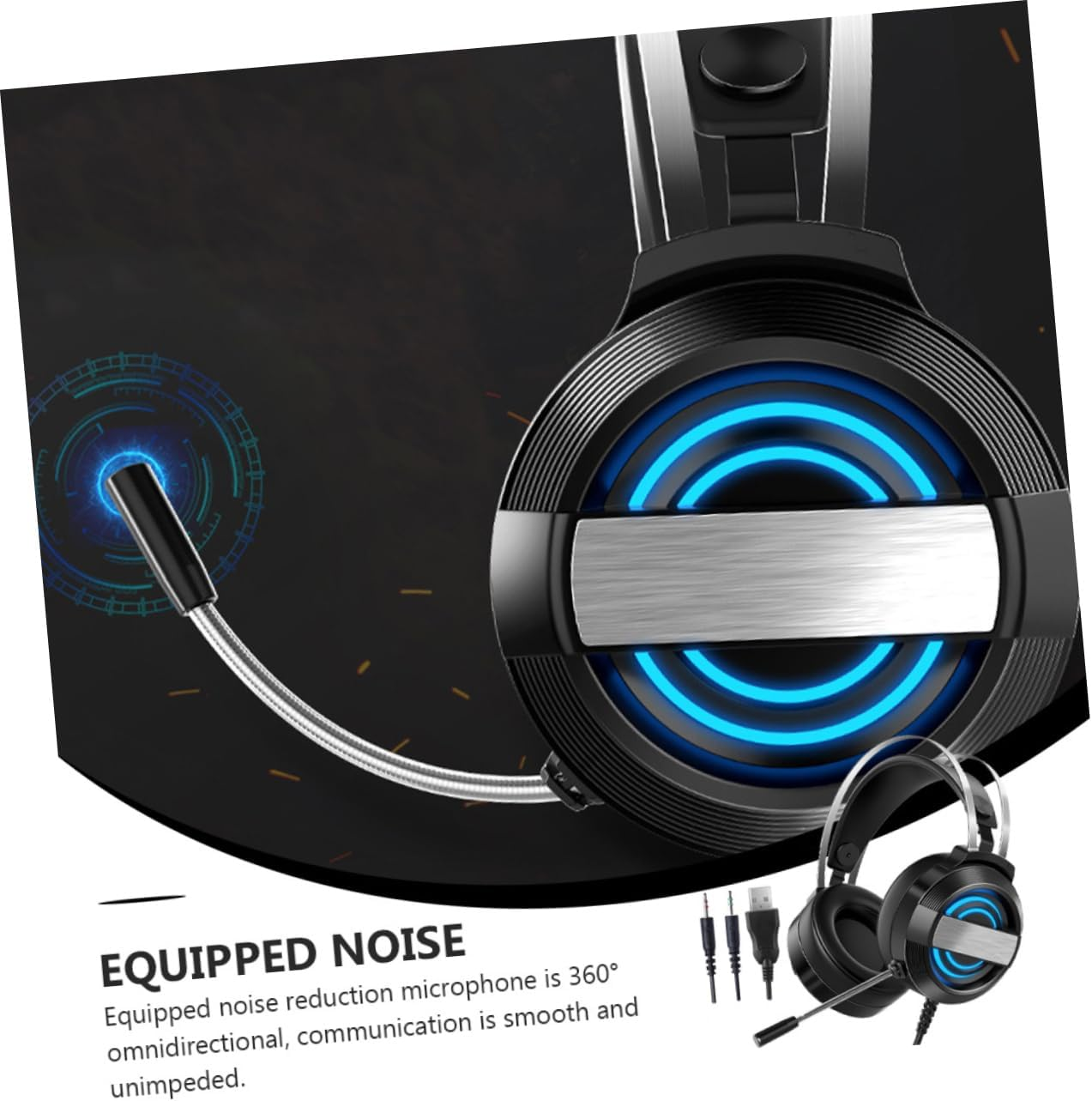 DOITOOL Gaming Headset with Microphone Wired Noise Reduction Headphones for Lightweight Comfortable over Ear Design Sound for Gamers Version image number 4