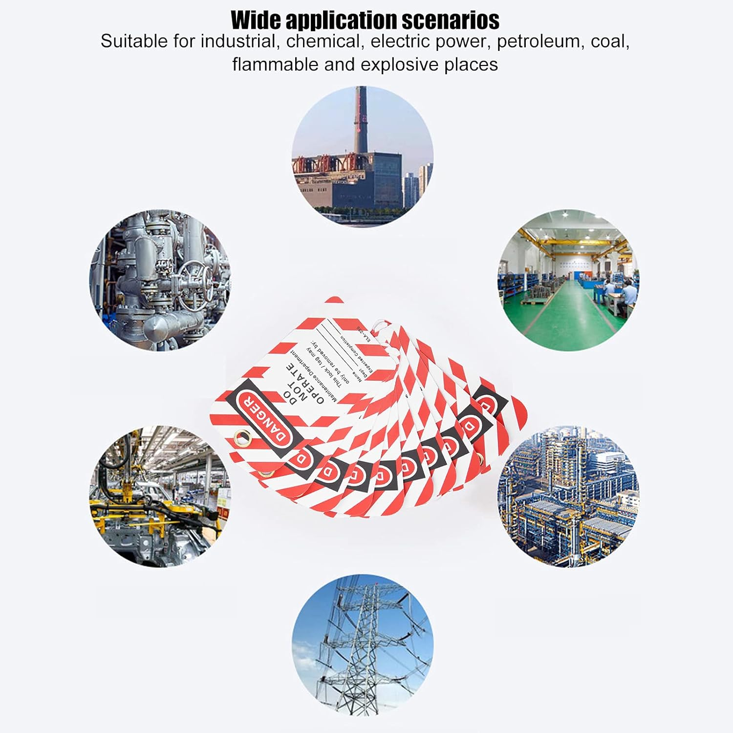 Lockout Tagout Tags, 10PCS Double Sided Danger Do Not Operate Tags PVC Safety Warning Label for Lock Out Tag Out, Out of Service, Electrical Equipment Repair