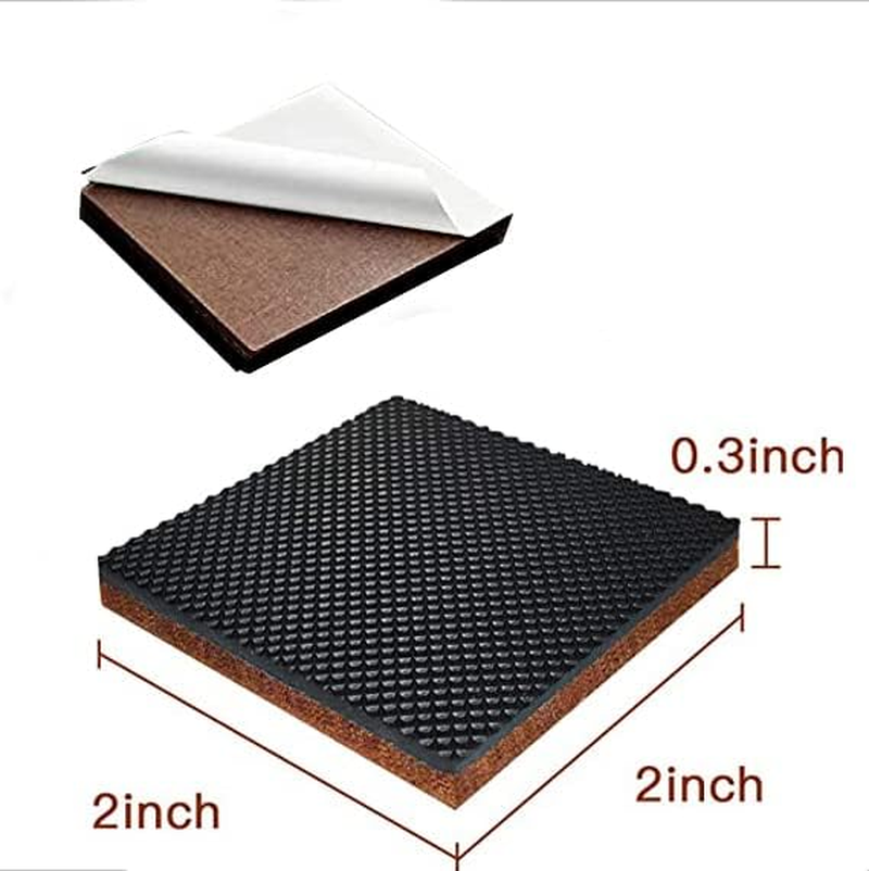 Scondou Non Slip Furniture Pads 20 PCS - 2" Premium Felt & Rubber Pads - Black - Rectangular - Ideal for Wood, Laminate, Tile Floors image number 2
