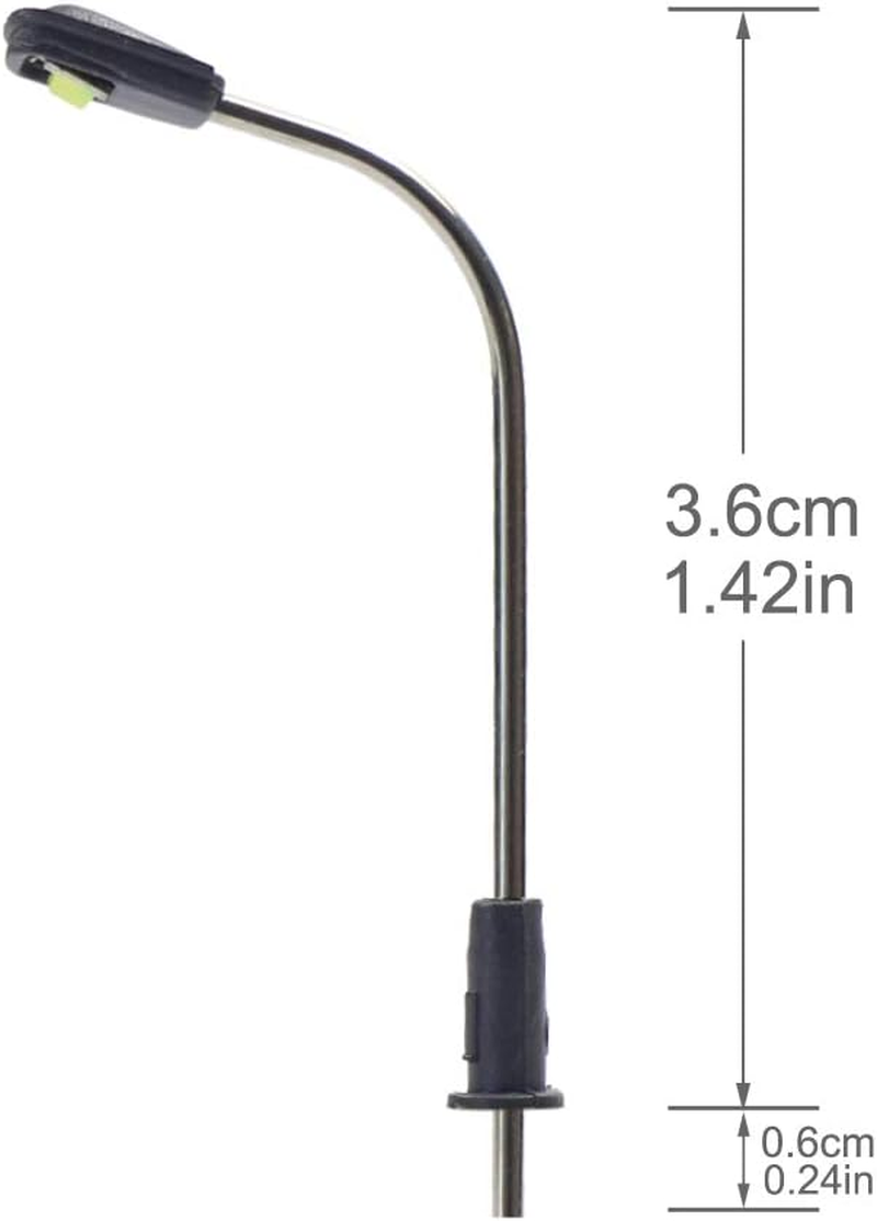 10Pcs Model Railway Train Lamp Post 3.6Cm Street Light Bright Cool White N Z Scale Leds New LQS05 image number 5