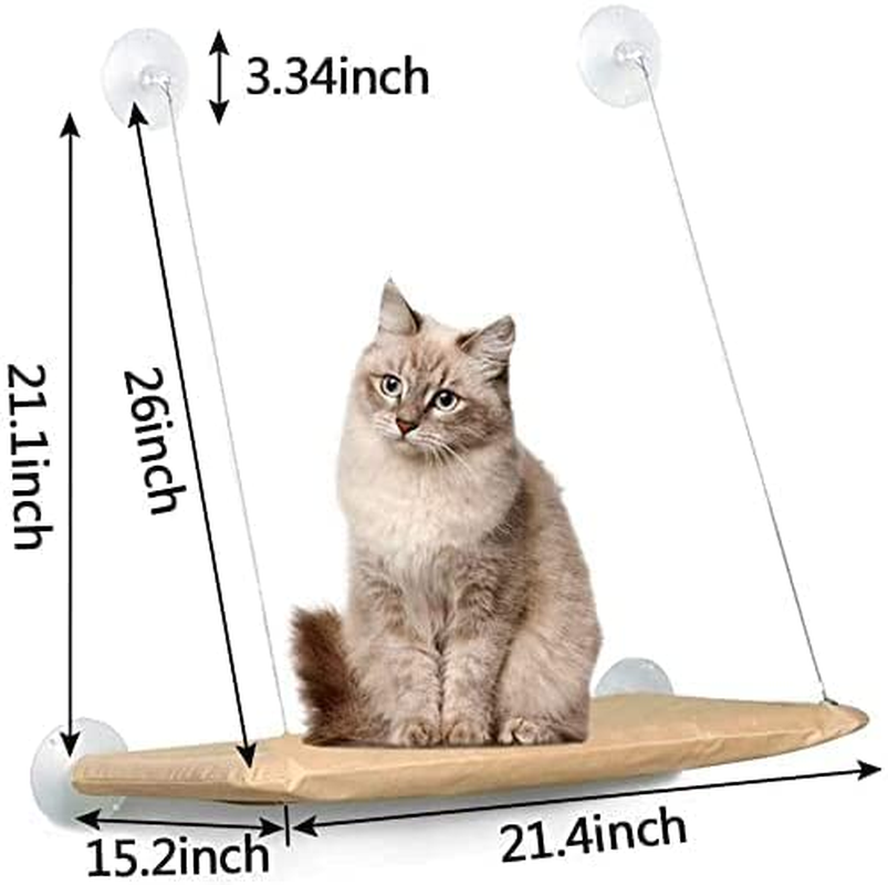 Cat Window Perch Hammock Seat - Large Cat Hammocks Bed for Indoor Cats Resting Seat Safety, Heavy Duty Suction Cups Breathable Washable Mesh Durable Frame image number 3
