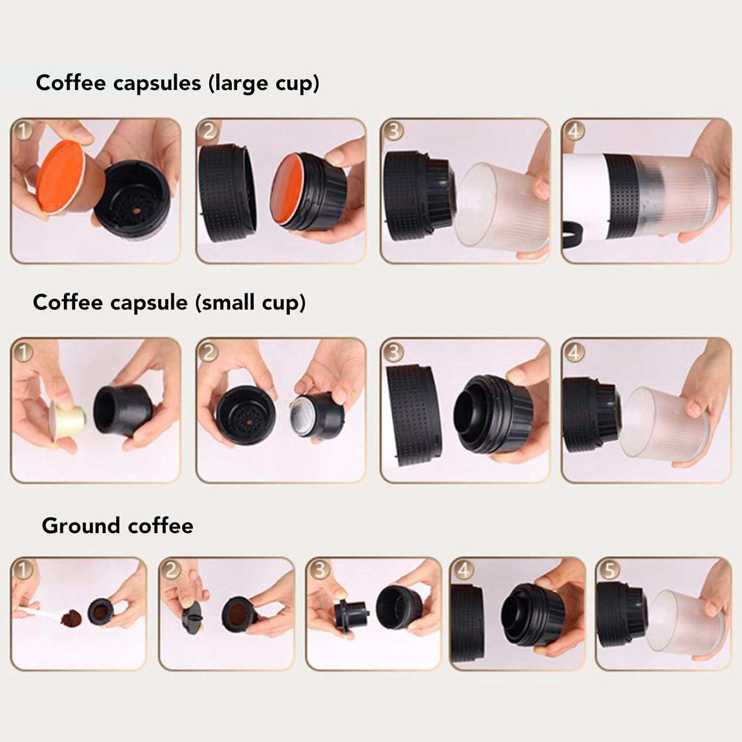 3 in 1 Portable Coffee Maker, Portable Espresso Machine, 20 Bar Extraction Fast Heating, 12V Car Coffee Maker image number 6