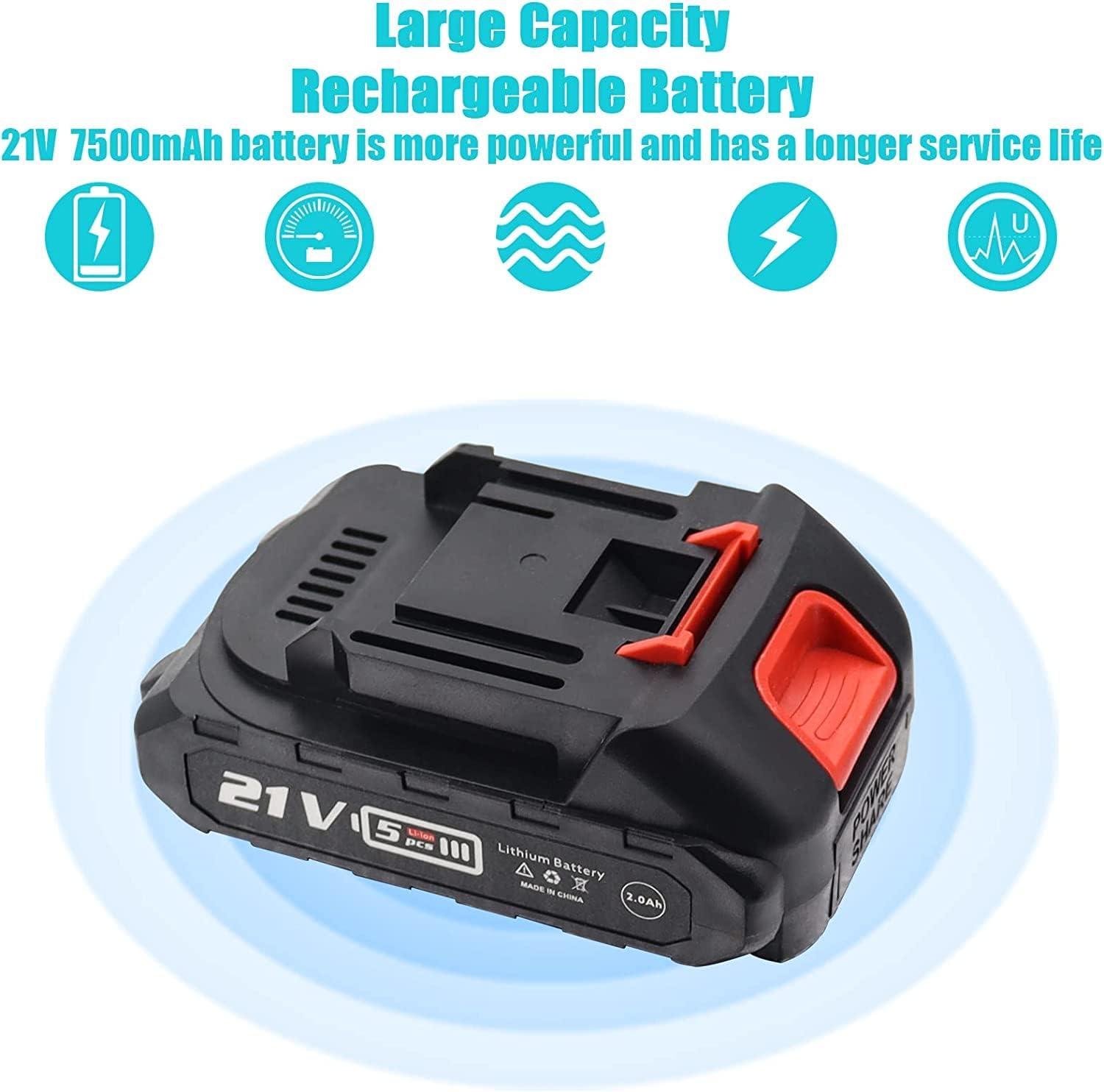 HITRENDS Mini Chainsaw Cordless 6 Inch, Mini Electric Chainsaw Pruning Saw, Handheld Rechargeable Chainsaw for Branch Wood Cutting Garden Tree Logging Trimming - Red image number 5