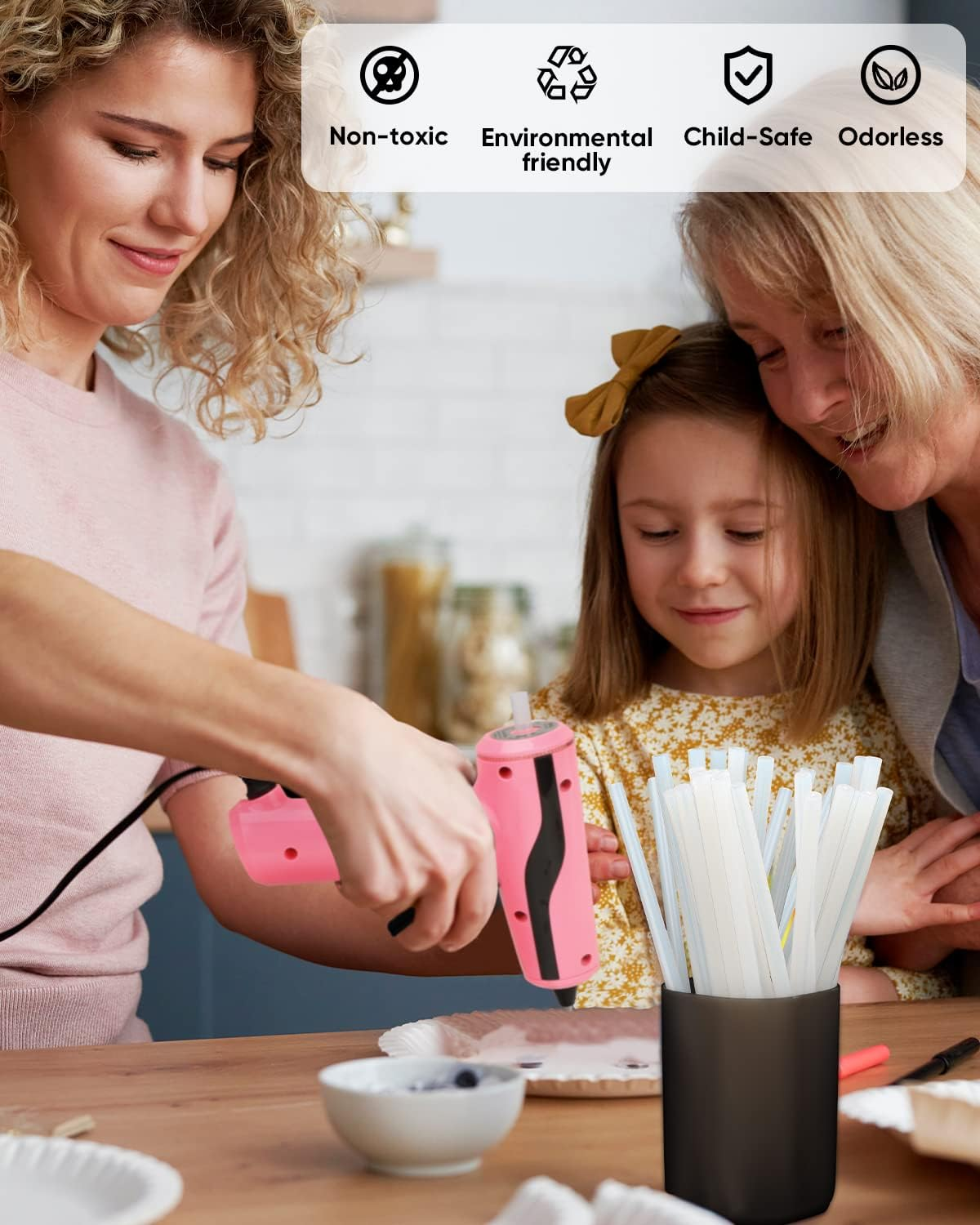 SHALL Mini Hot Glue Sticks, 7 X 100Mm (0.27 X 4&rdquo;), 220-Pack Clear Hot Melt Glue Gun Sticks for All-Temp Mini Glue Guns, Multipurpose for Kids Adults DIY Art Craft Sealing Repairing Festival Decoration image number 6