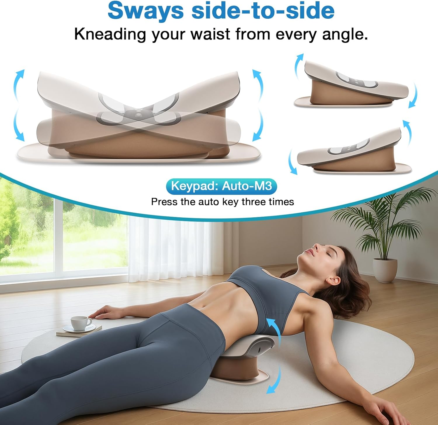 Electric Lumbar Traction Device & Inflated Back Stretcher - EMS+TENS Dual Pulse, 65Mm Lift, 3D Heat & Swing for Deep Waist Relief, Back & Sciatica Pain Relief, Waist Fatigue(150Kg Capacity) image number 1