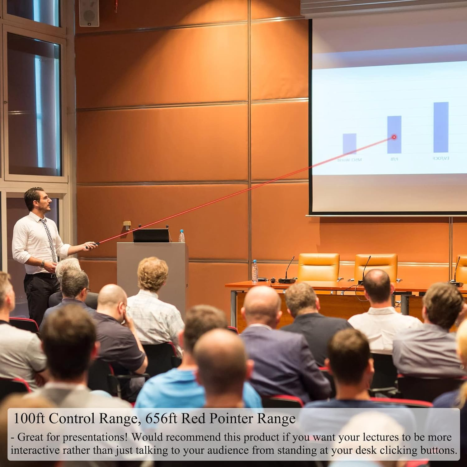 Wireless Powerpoint Remote Presentation Clicker, USB Wireless Presenter Remote-Clicker for Laptop Presentations Remotes, USB Wireless Presenter Remotes, Ergonomic Design - Universal Compatibility image number 4