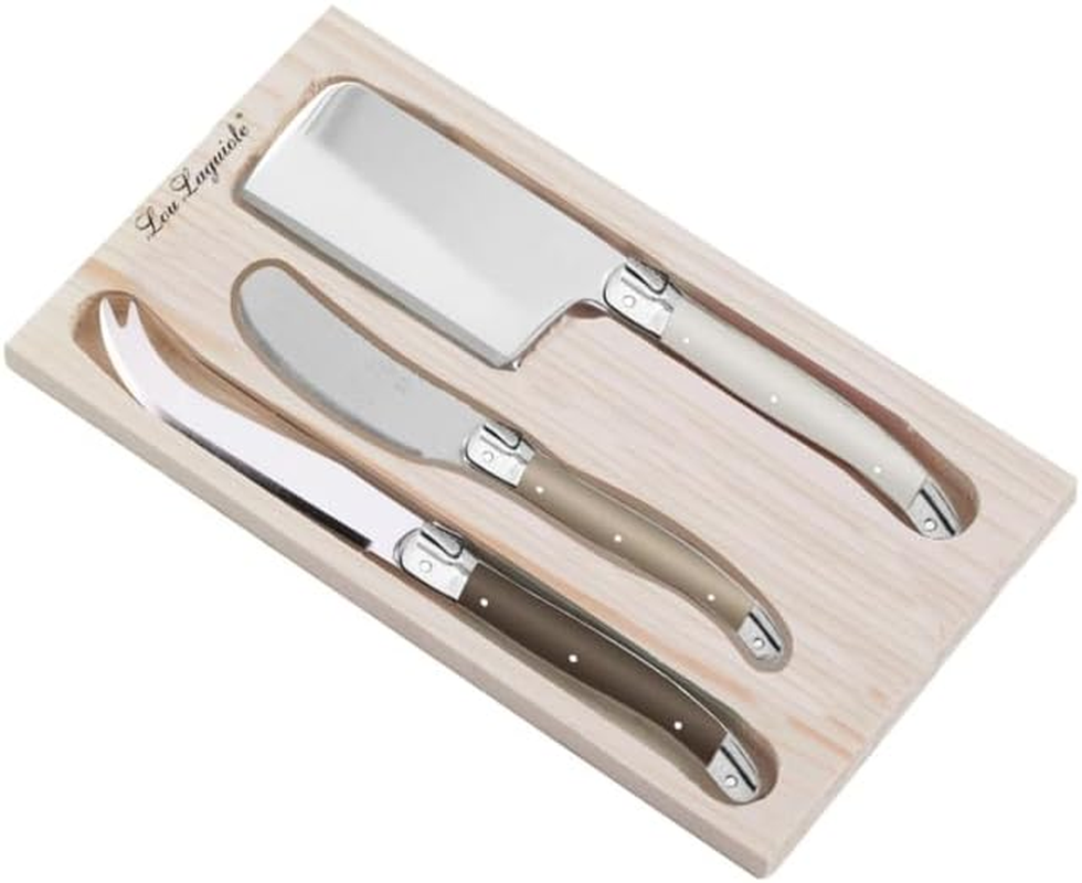 Laguiole Cheese Knife/Set of 3 / Stainless Steel/Silver Coloured Knives/Polypropylene Handles/Dishwasher Safe image number 3