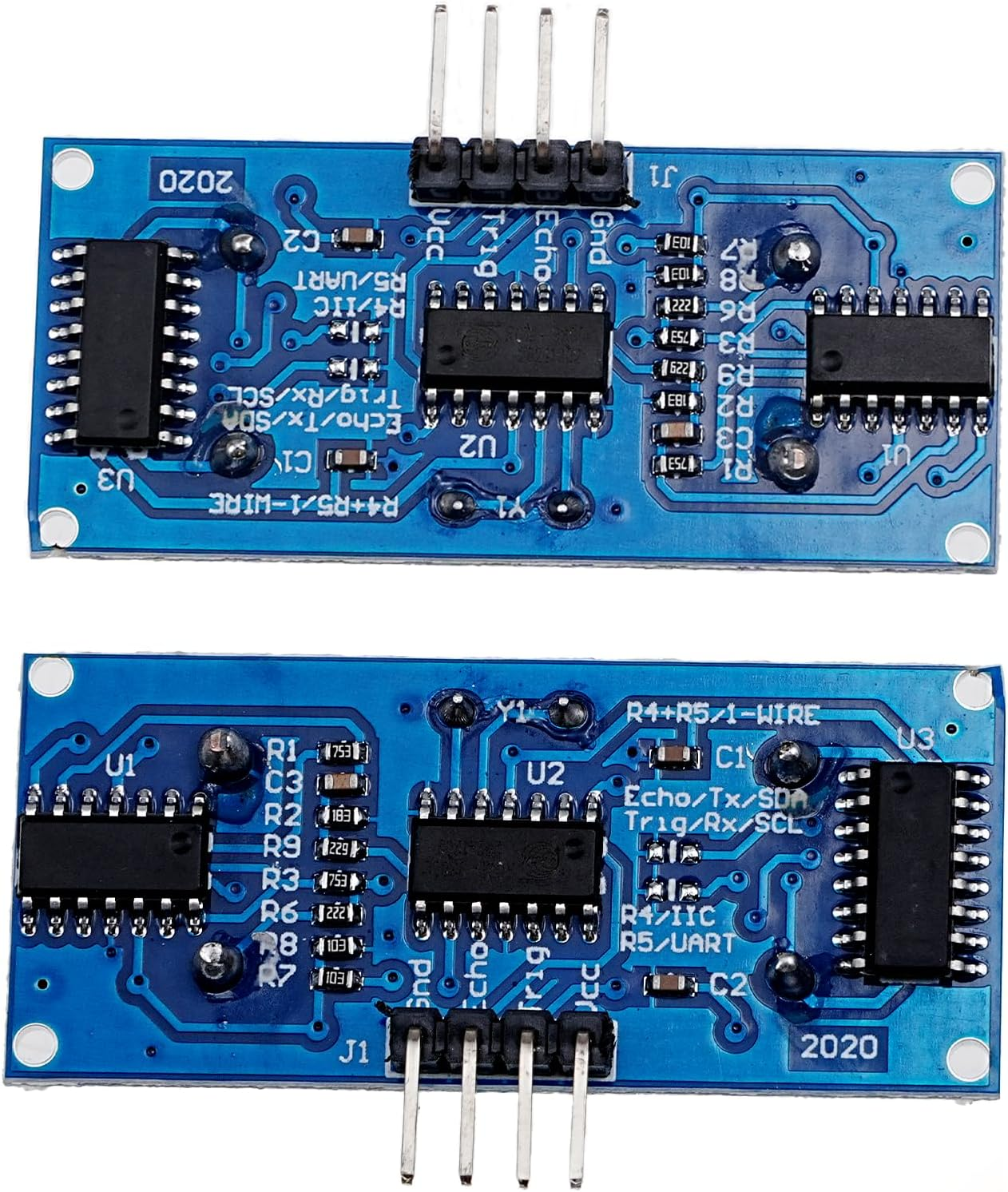 A-DIGISHUO 2Pcs HC-SR04 Ultrasonic Sensor Module Compatible with for Arduino R3 MEGA Mega2560 Duemilanove Nano Robot Xbee Zigbee (2 Pcs HC-SR04 Ultrasonic Sensor) image number 1