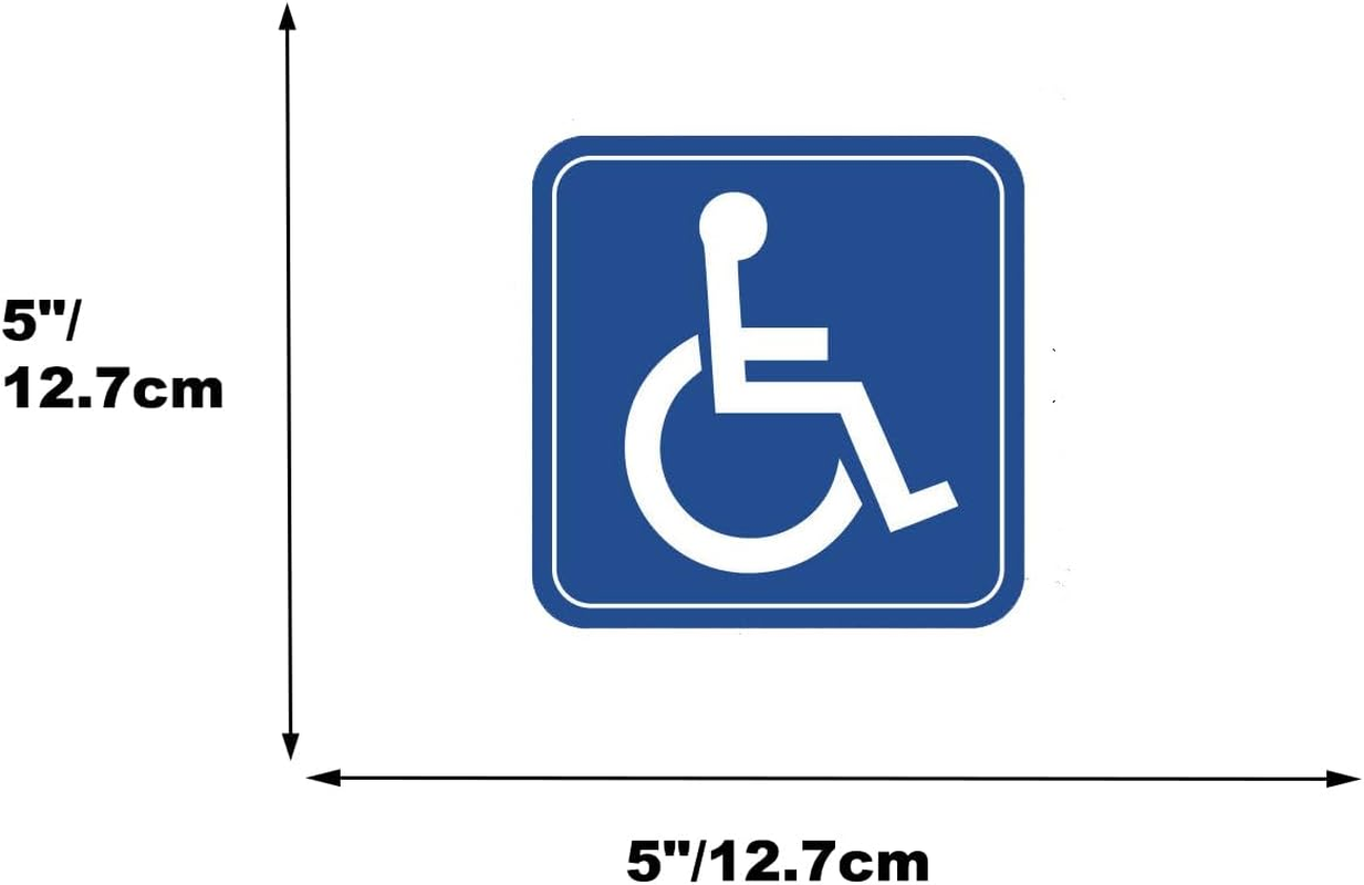 Handicap Handi Cap Sticker Wheelchair Disabled Window Parking Decal Window Bumper Decal Sticker Suitable for Cars, Trucks 5Inch Blue 4Pcs image number 4