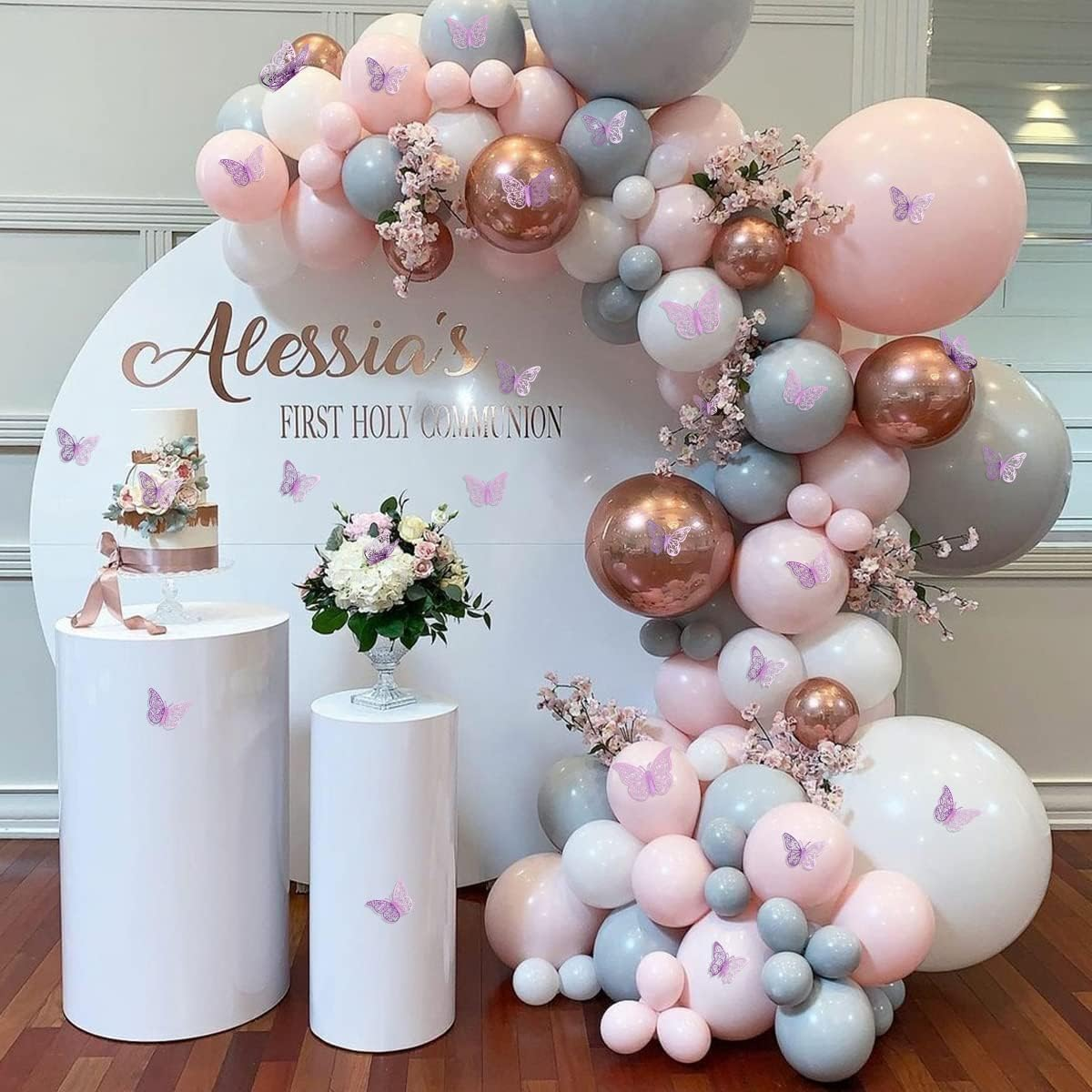 Quhoxdye 72 Pcs Gold Butterfly Decorations - 3 Sizes, 3 Styles, 3D Wall Decor for Parties, Birthdays & Crafts,Butterflies for Crafts, Bouquet, Cake Decorating, Flower Arrangements, (Purple) - Purple image number 2