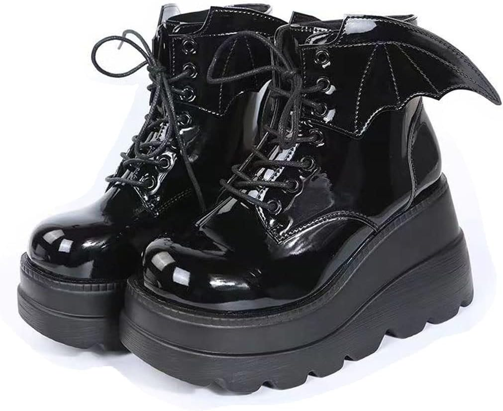 Ulalaza Frauen Mary Jane Kleid Pumps Lolita Schuhe S&uuml;&szlig;e Plattform Gothic Double Kn&ouml;chel Runde Runde Zehen -Absatz Uniform Pumps Schuhe Perfekt F&uuml;r Schulparty Business Work Dance Night Club