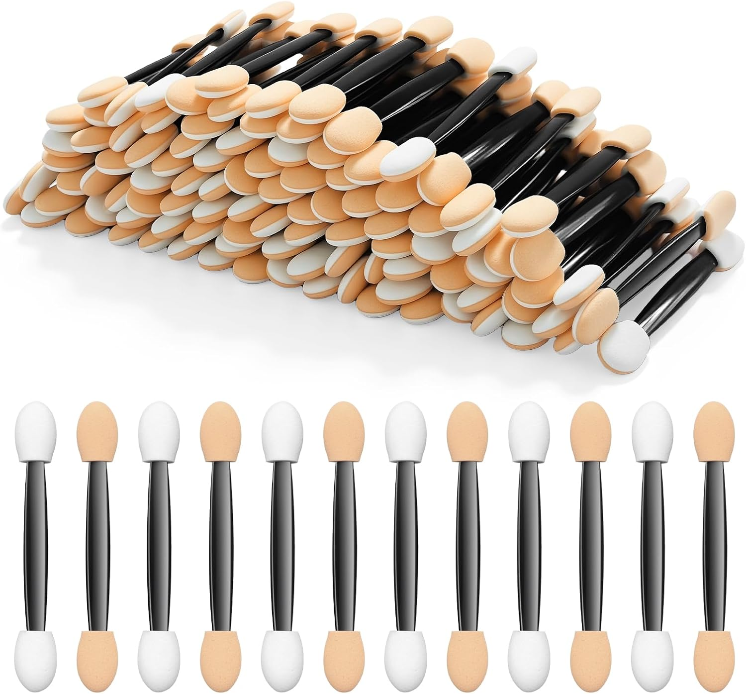 HAIKING Eyeshadow Brush, 100 PCS Dual Sides Eye Shadow Brushes for Nail Art, Makeup Tools(6.3 Cm/2.48 In) image number 2