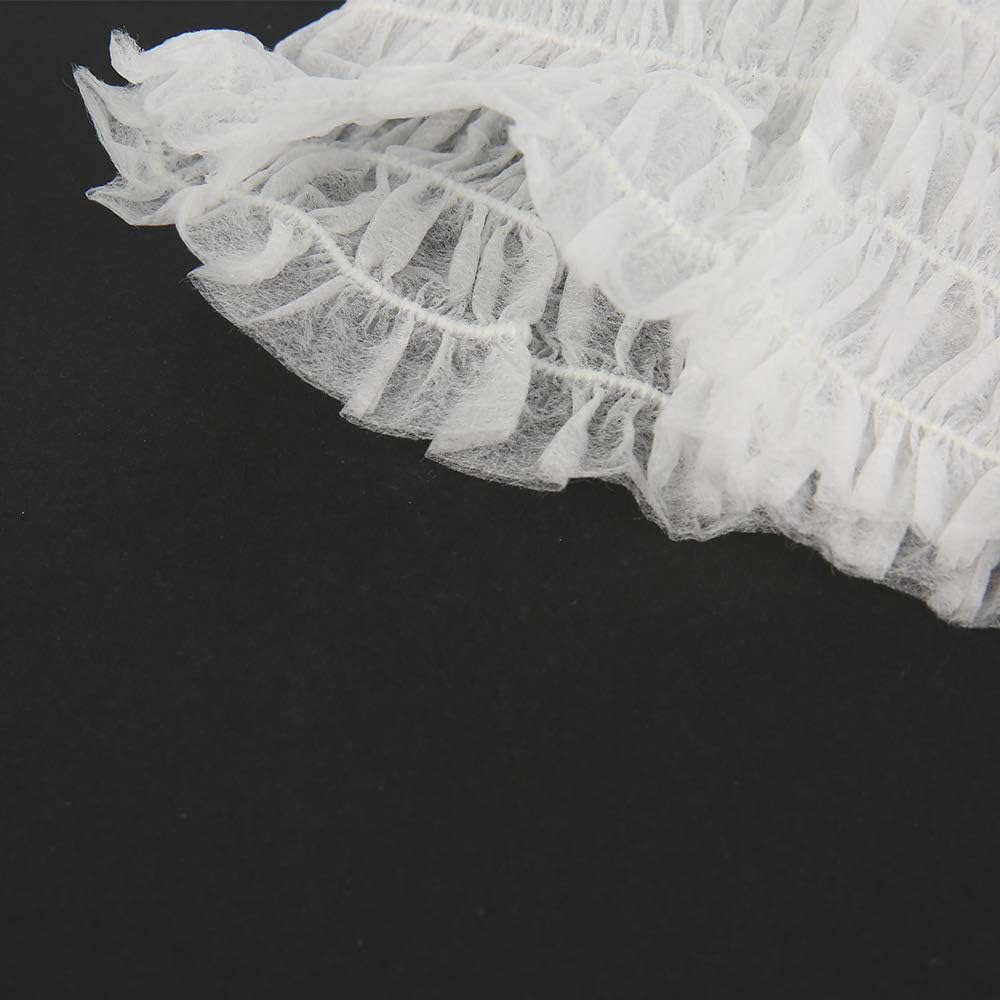 100Pcs Disposable Elastic Hair Wraps Soft Non-Woven Headbands Skin Care Hair Accessory for Spa Salon Makeup, White image number 3