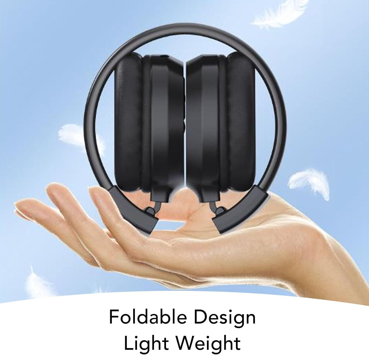 Asixxsix Portable Personal FM Radio Headphones, 50 to 108Mhz Wireless Headset Radio Ear Muffs, FM Headset with Built in Tuner, for Jogging, Meeting Receiver image number 4